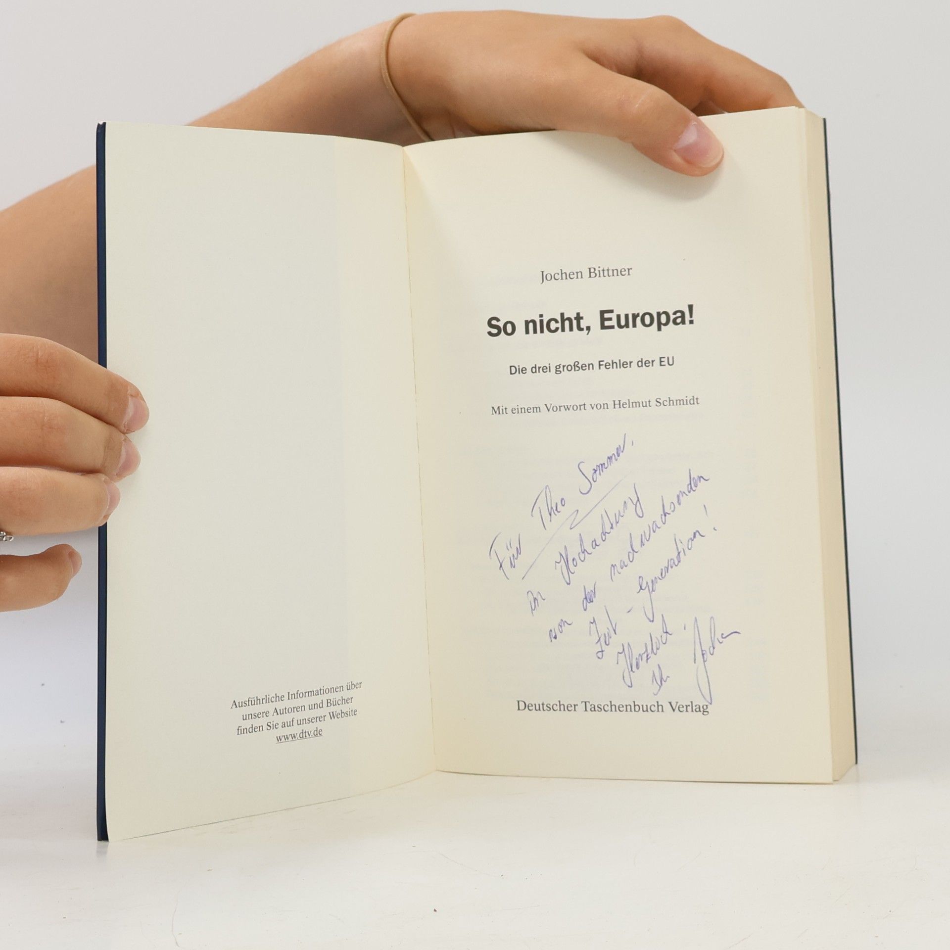 Jochen Bittner So nicht, Europa!
