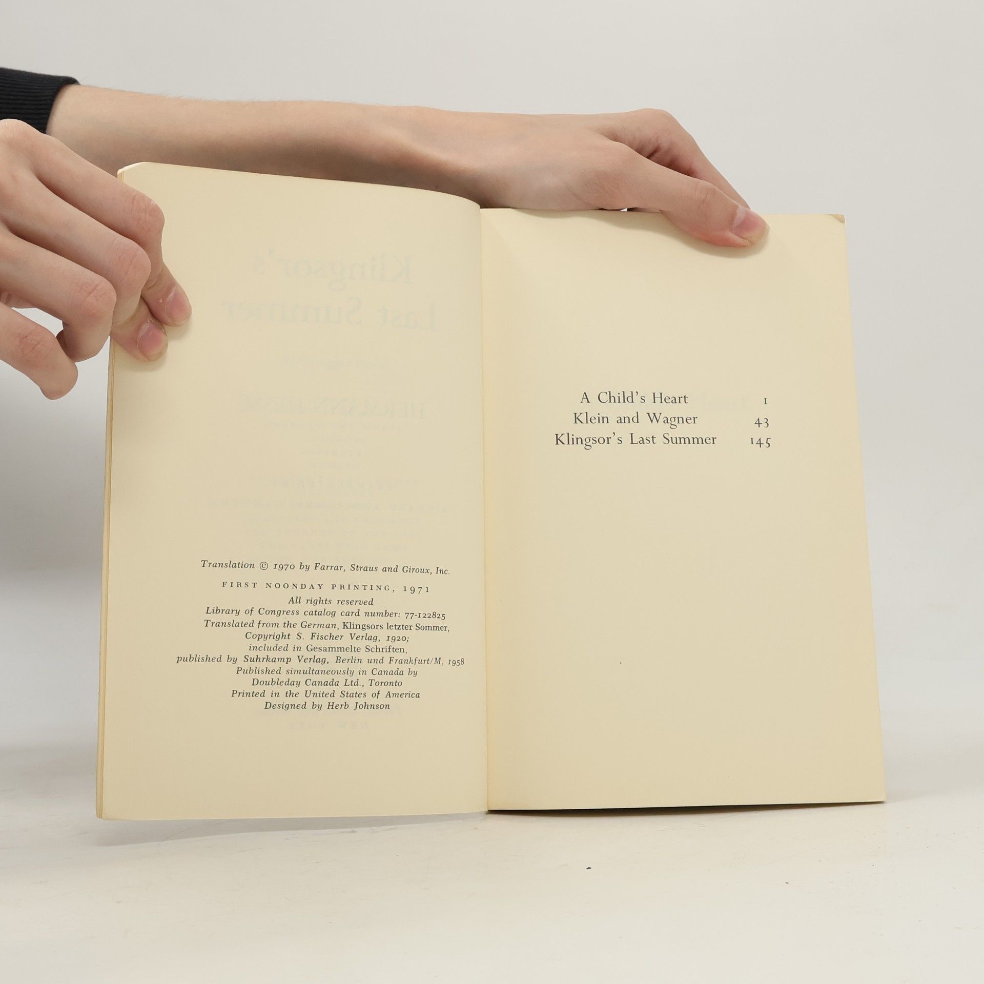 Hermann Hesse Kingsor´s Last Summer