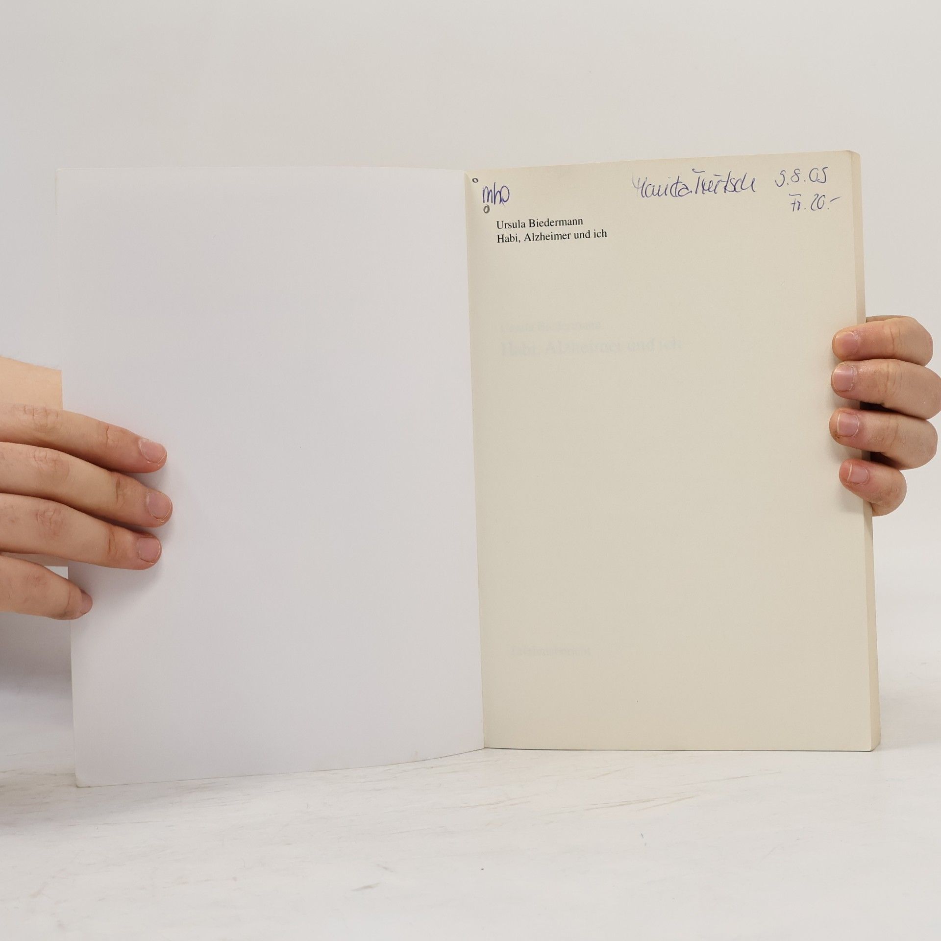 Ursula Biedermann Habi, Alzheimer und ich