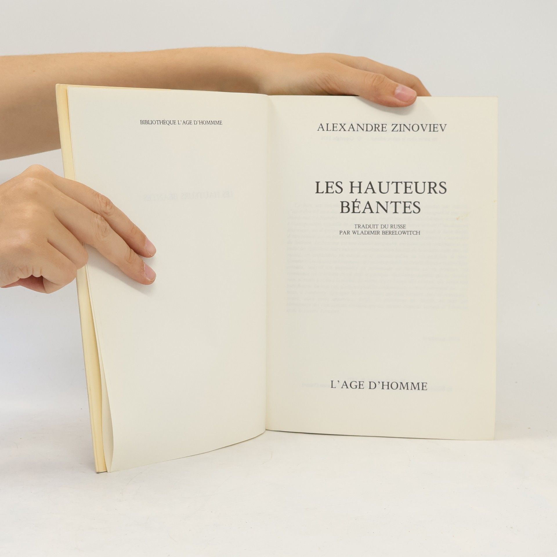 Alexandre Zinoviev Les hauteurs Béantes