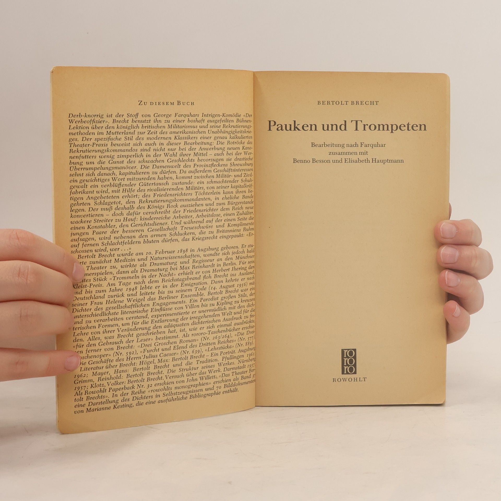 Bertolt Brecht Pauken und Trompeten. Ein Stück