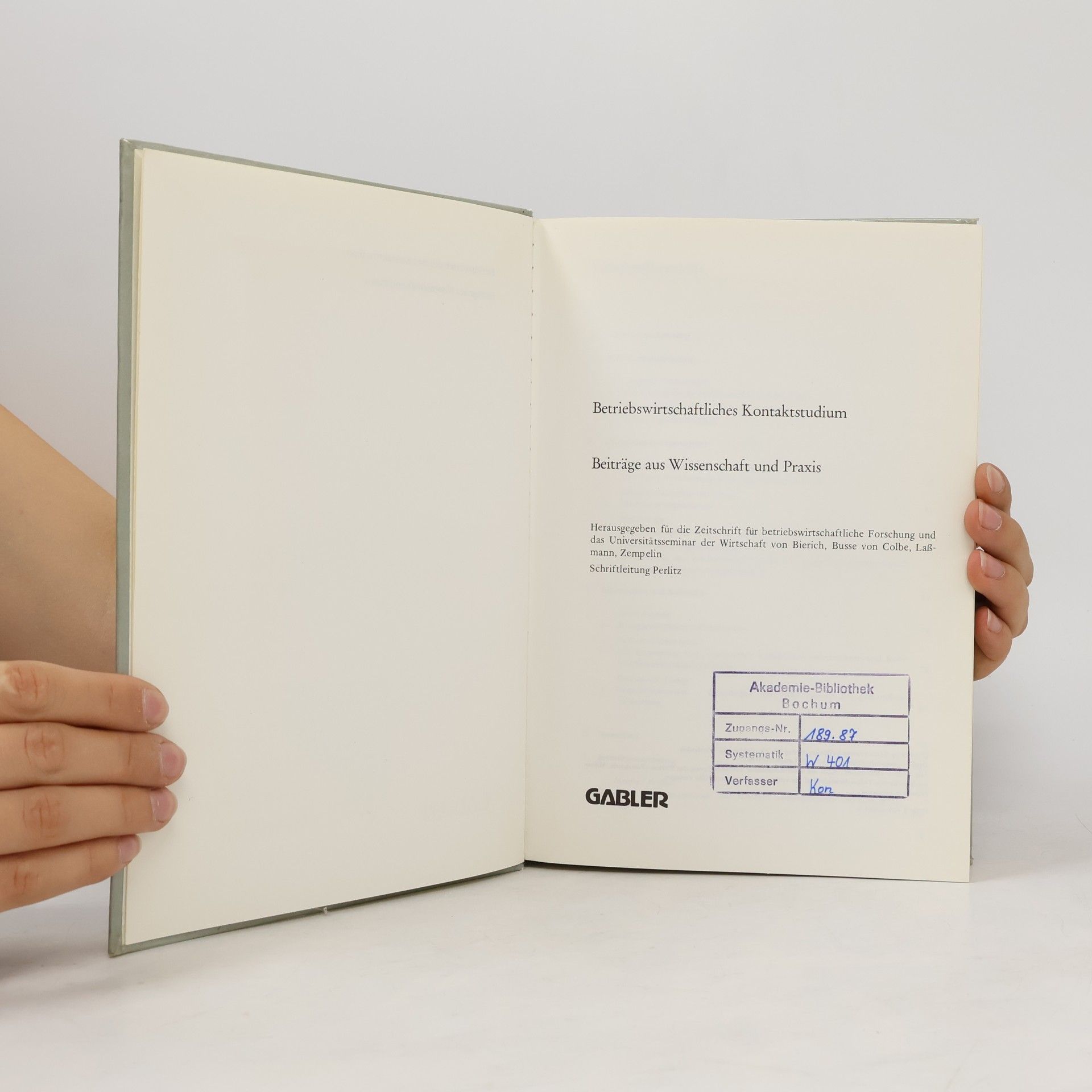 Marcus Bierich Betriebswirtschaftliches Kontaktstudium