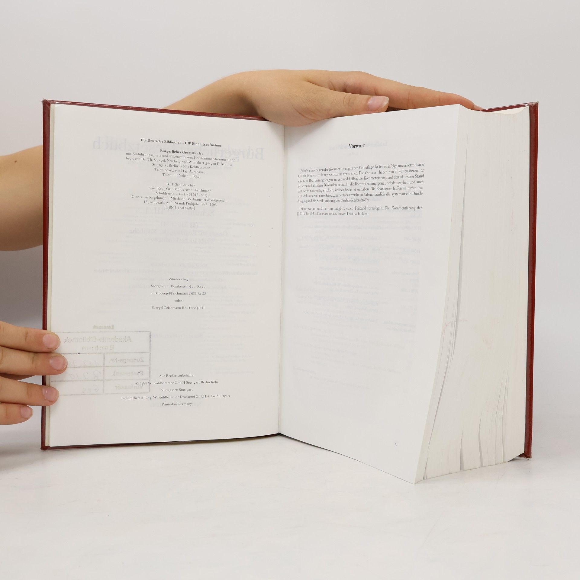 Hans Theodor Soergel Soergel - 4/1: Bürgerliches Gesetzbuch mit Einführungsgesetz und Nebengesetzen