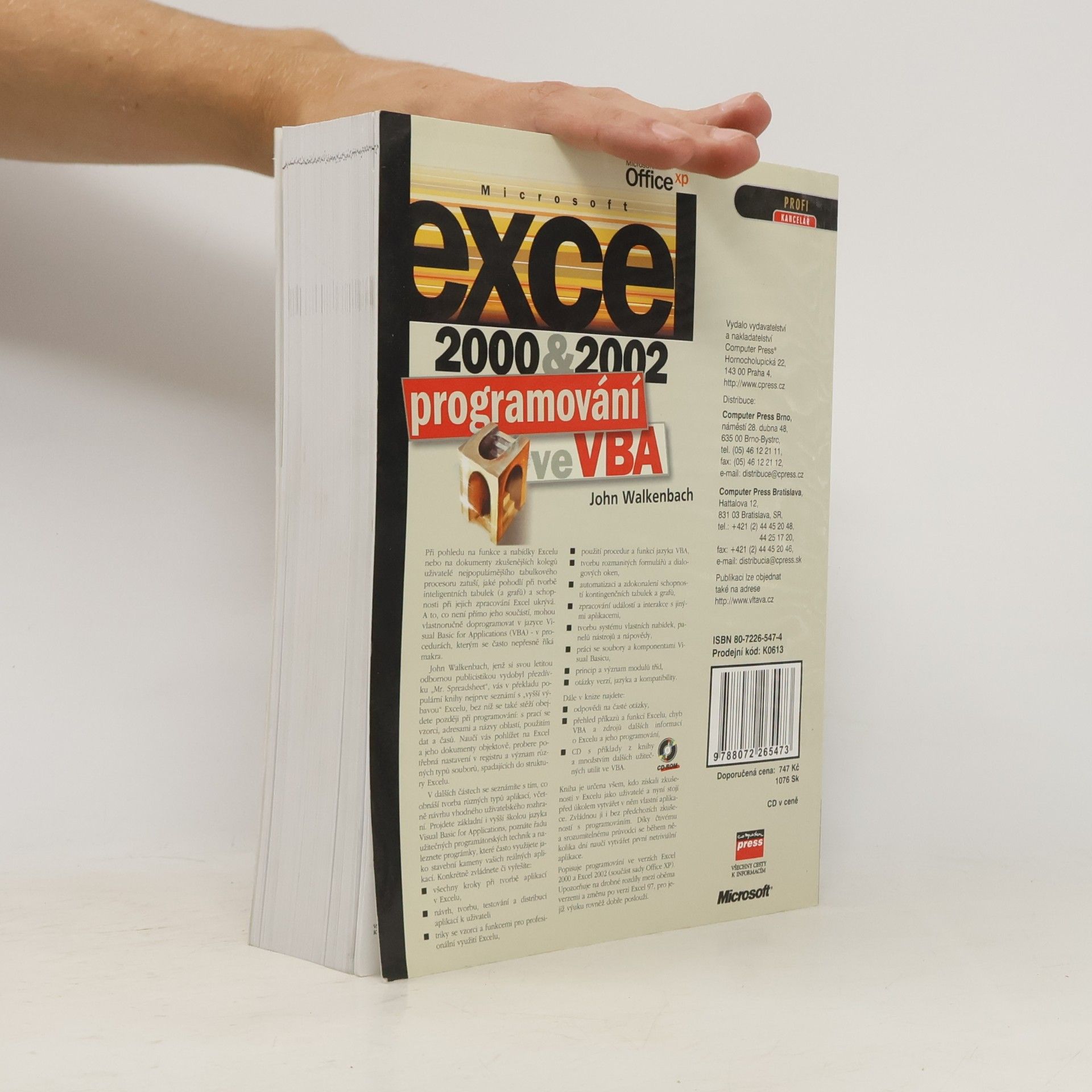 John Walkenbach Microsoft Excel 2000 a 2002. Programování ve VBA.