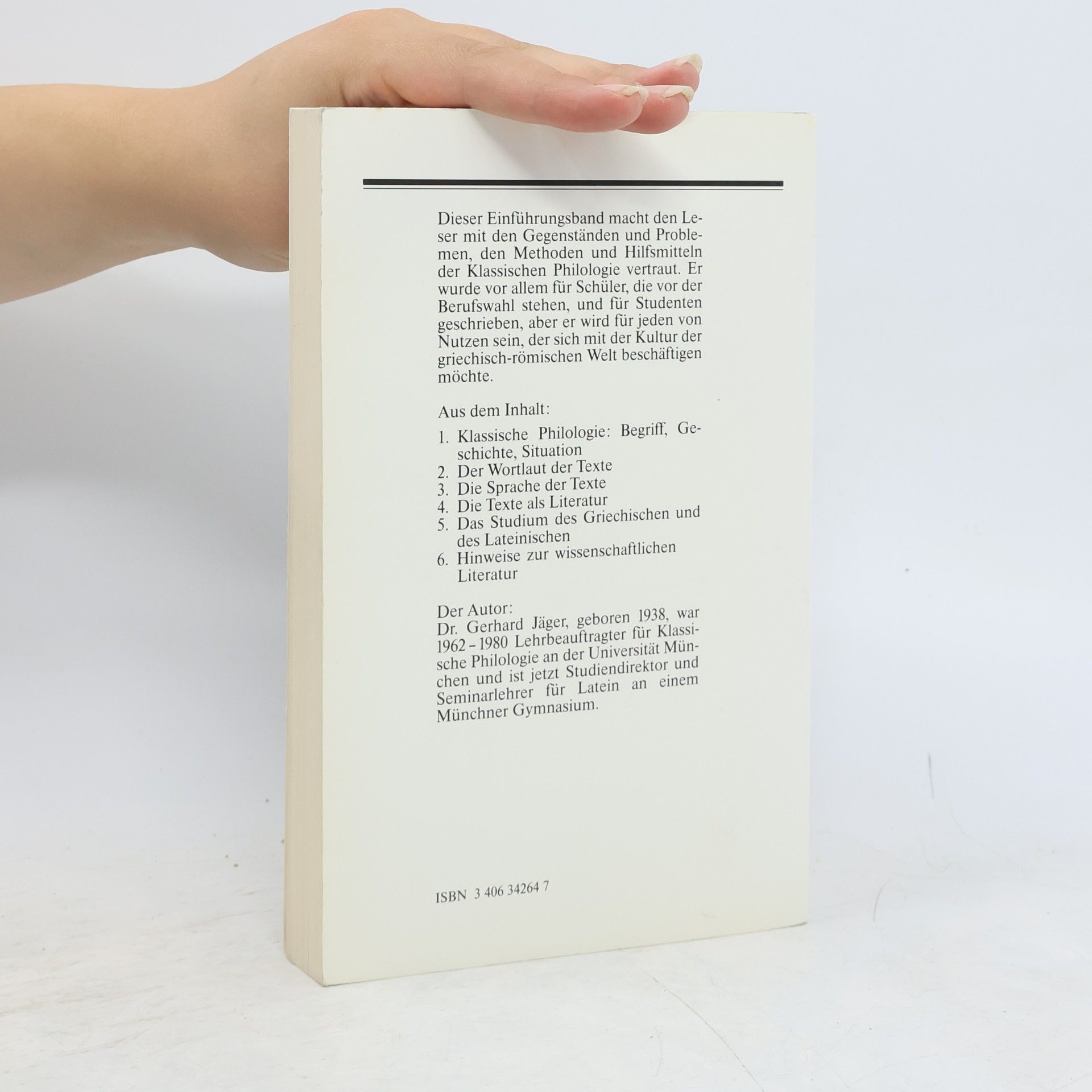 Gerhard Jäger Einführung in die klassische Philologie