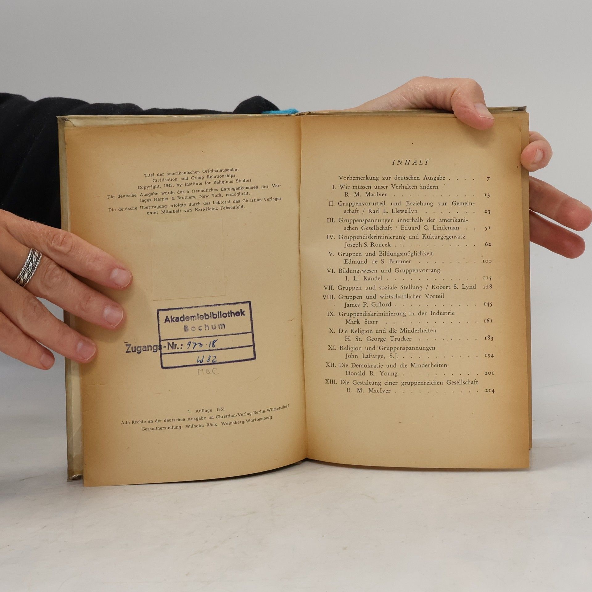 Robert Morrison MacIver Zivilisation und Gruppenbeziehungen