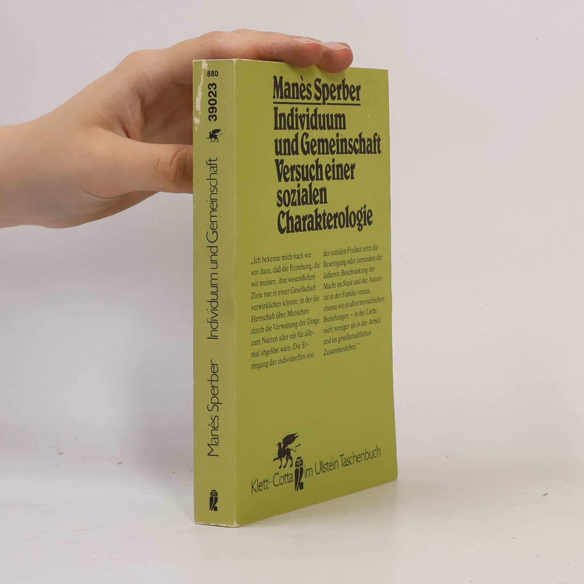 Manès Sperber Individuum und Gemeinschaft