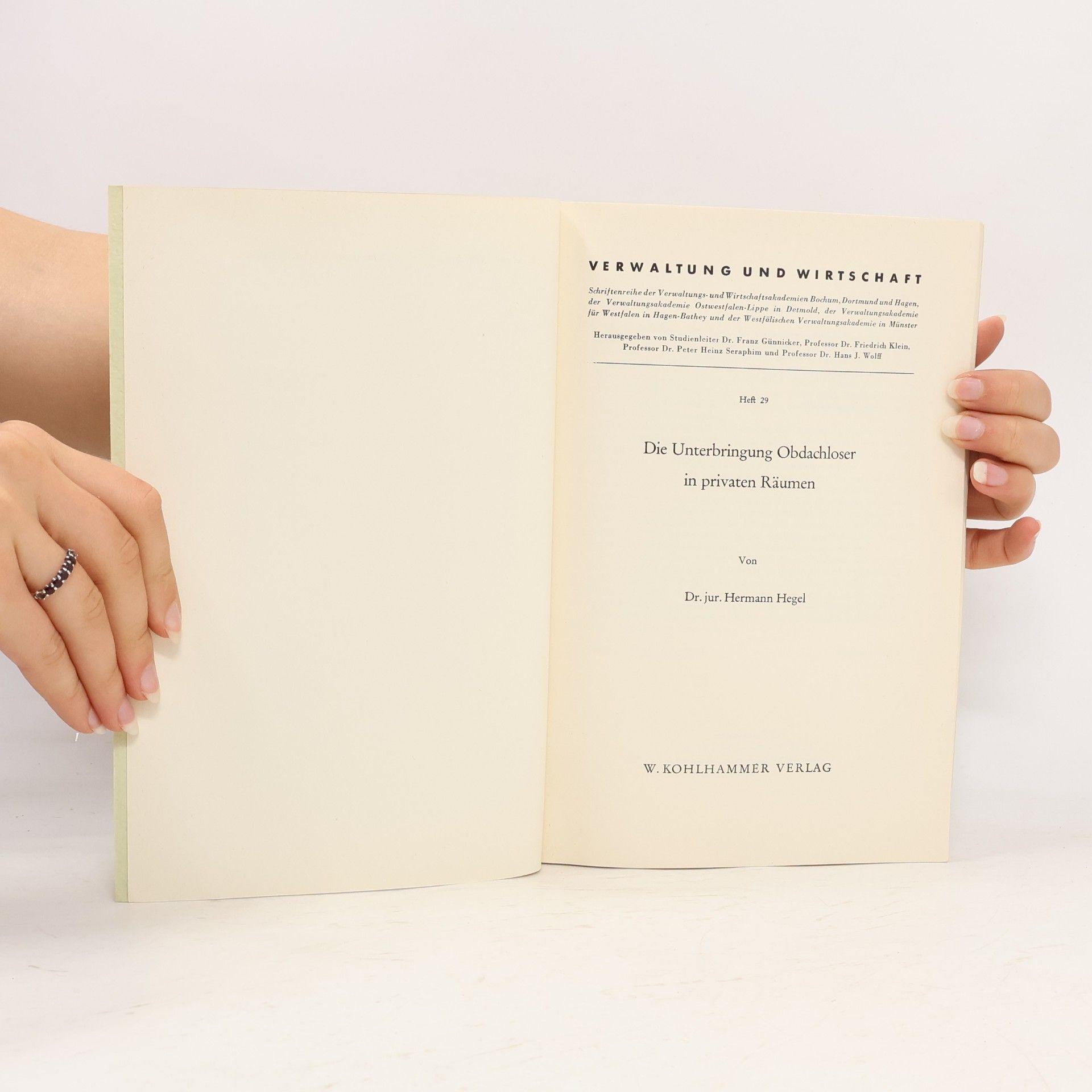 Hermann Hegel Die Unterbringung Obdachloser in privaten Räumen