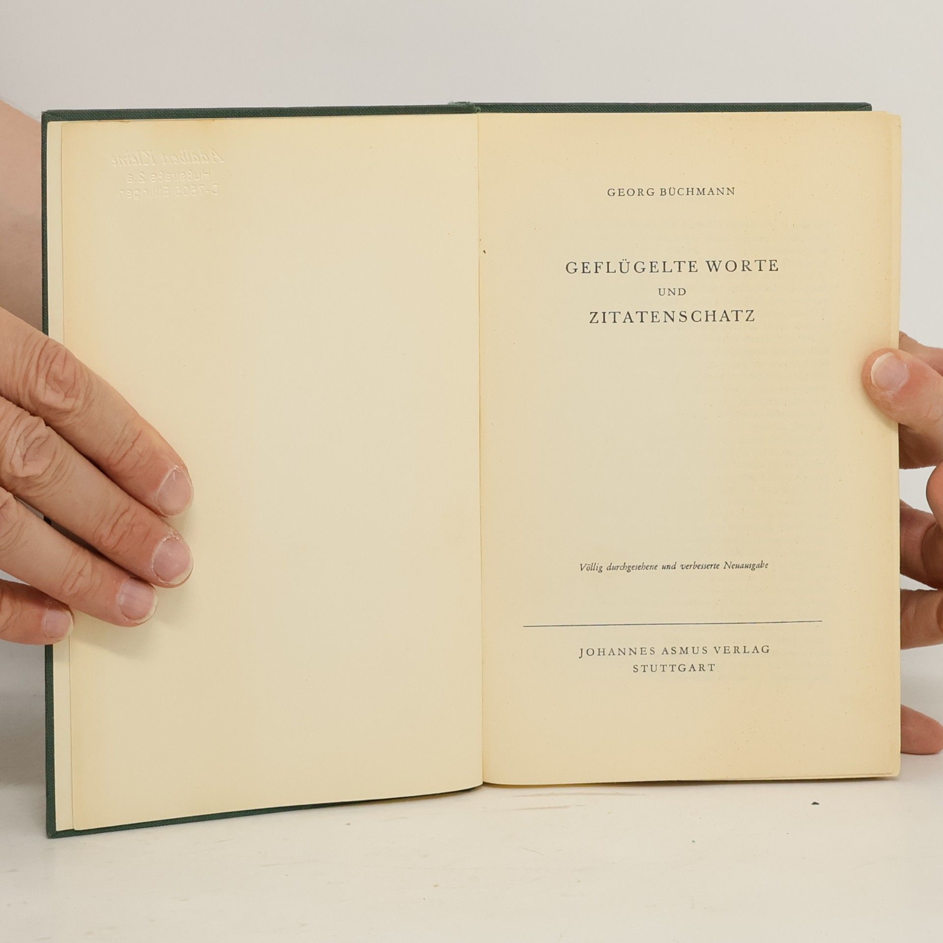 Georg Büchmann Geflügelte Worte und Zitatenschatz