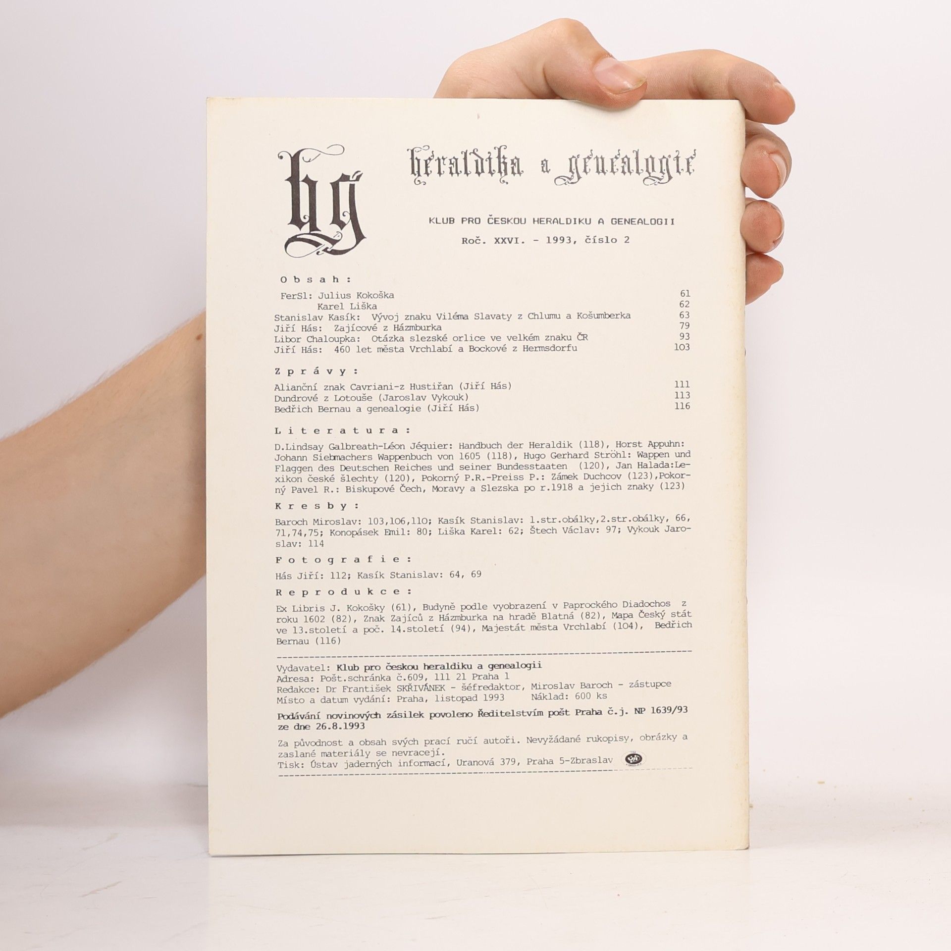 František Skřivánek a kol. Heraldika a genealogie, XXVI/2
