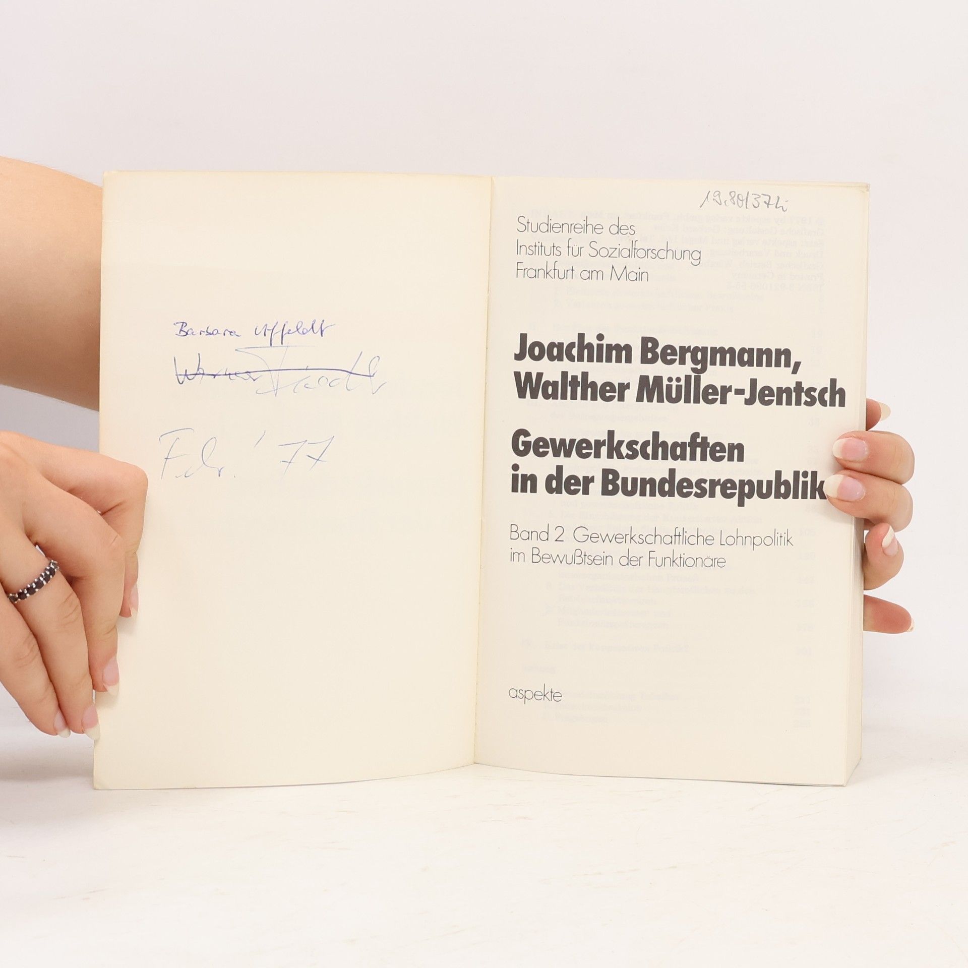 Joachim Bergmann Gewerkschaften in der Bundesrepublik.
