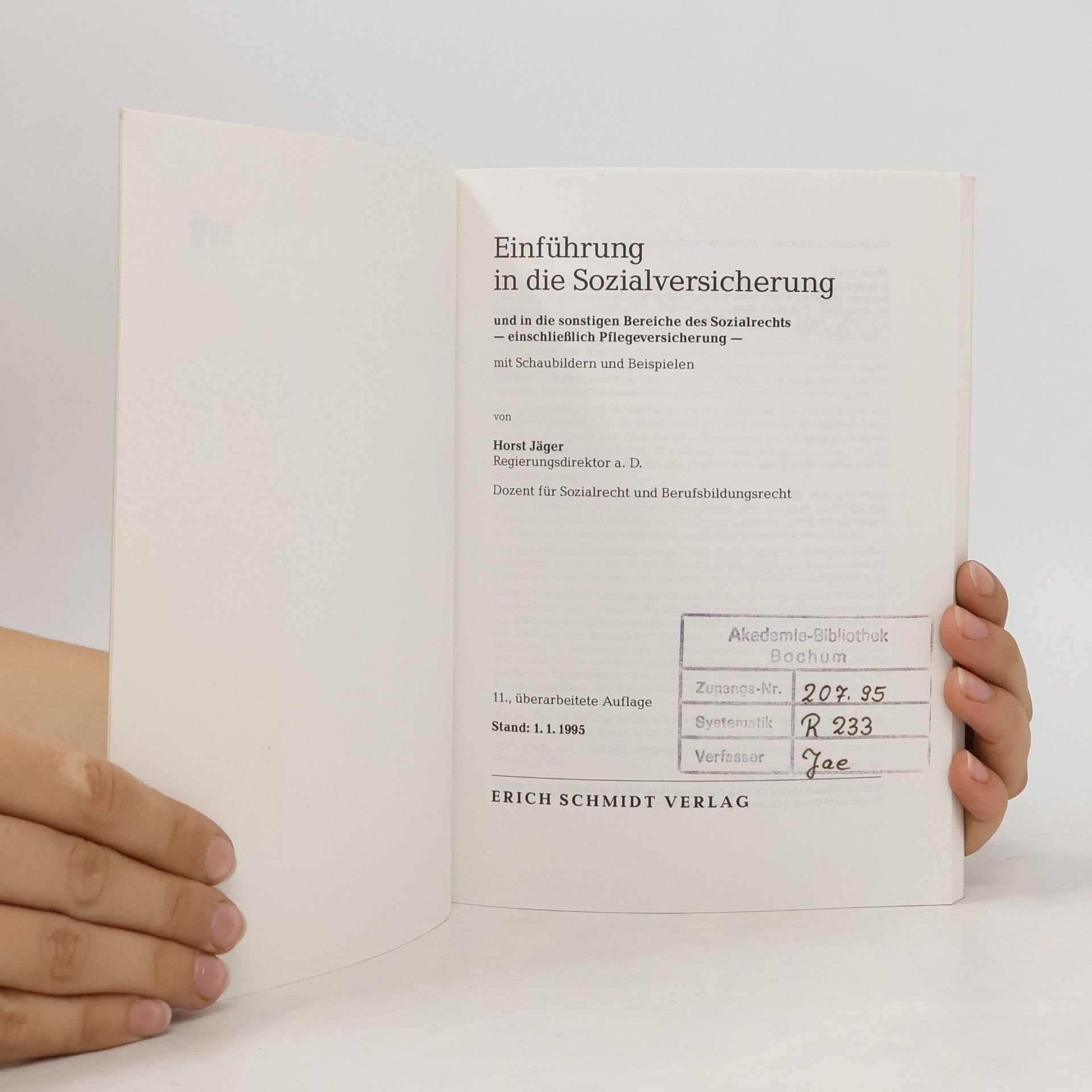 Horst Jäger Einführung in die Sozialversicherung und die sonstigen Bereiche des Sozialrechts