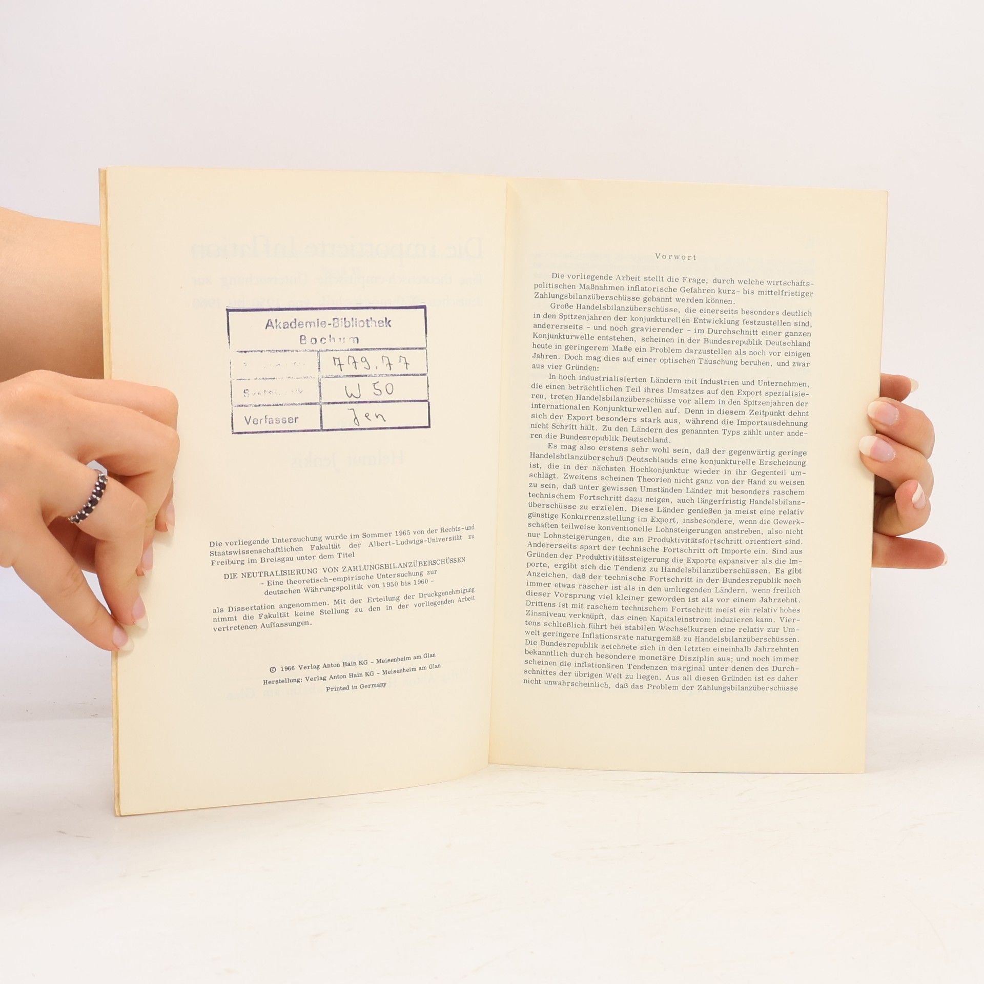 Helmut Jenkis Die importierte Inflation