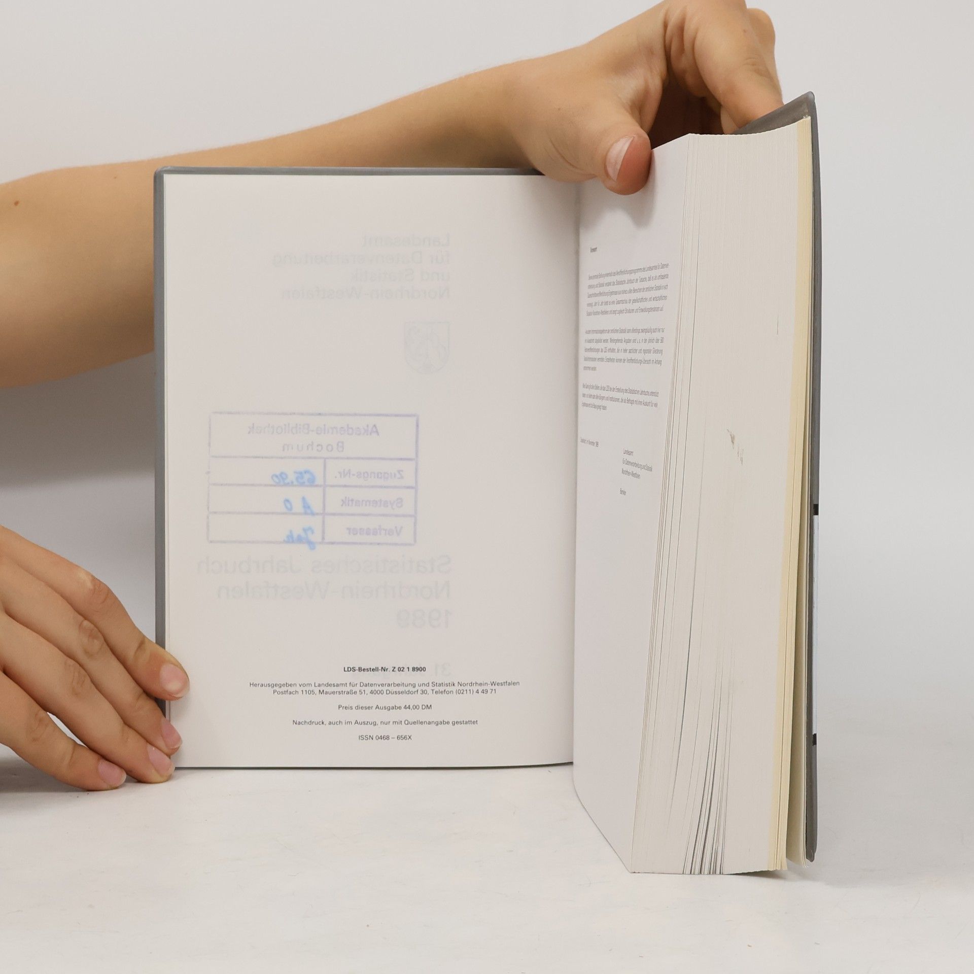 Autorenkollektiv Statistisches Jahrbuch Nordrhein-Westfalen 1989