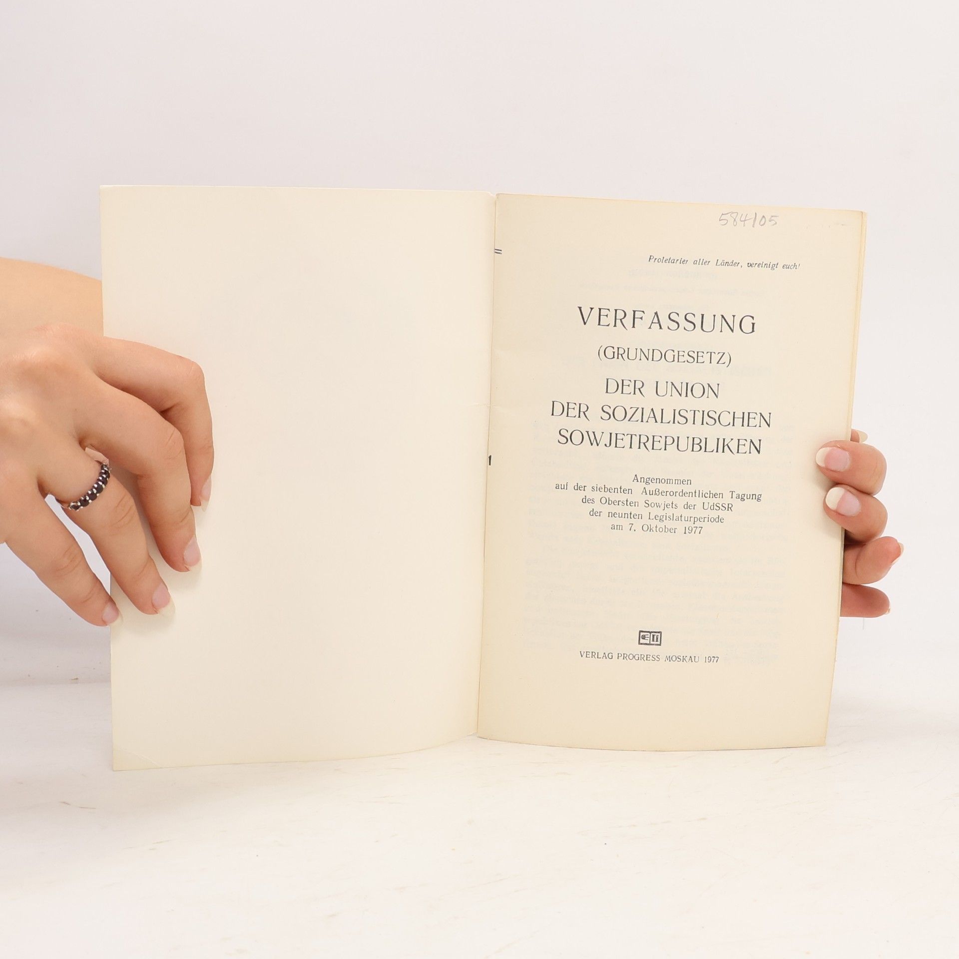 Collectif d'auteurs Verfassung (Grundgesetz). Der Union. Der Sozialistischen Sowjetrepubliken