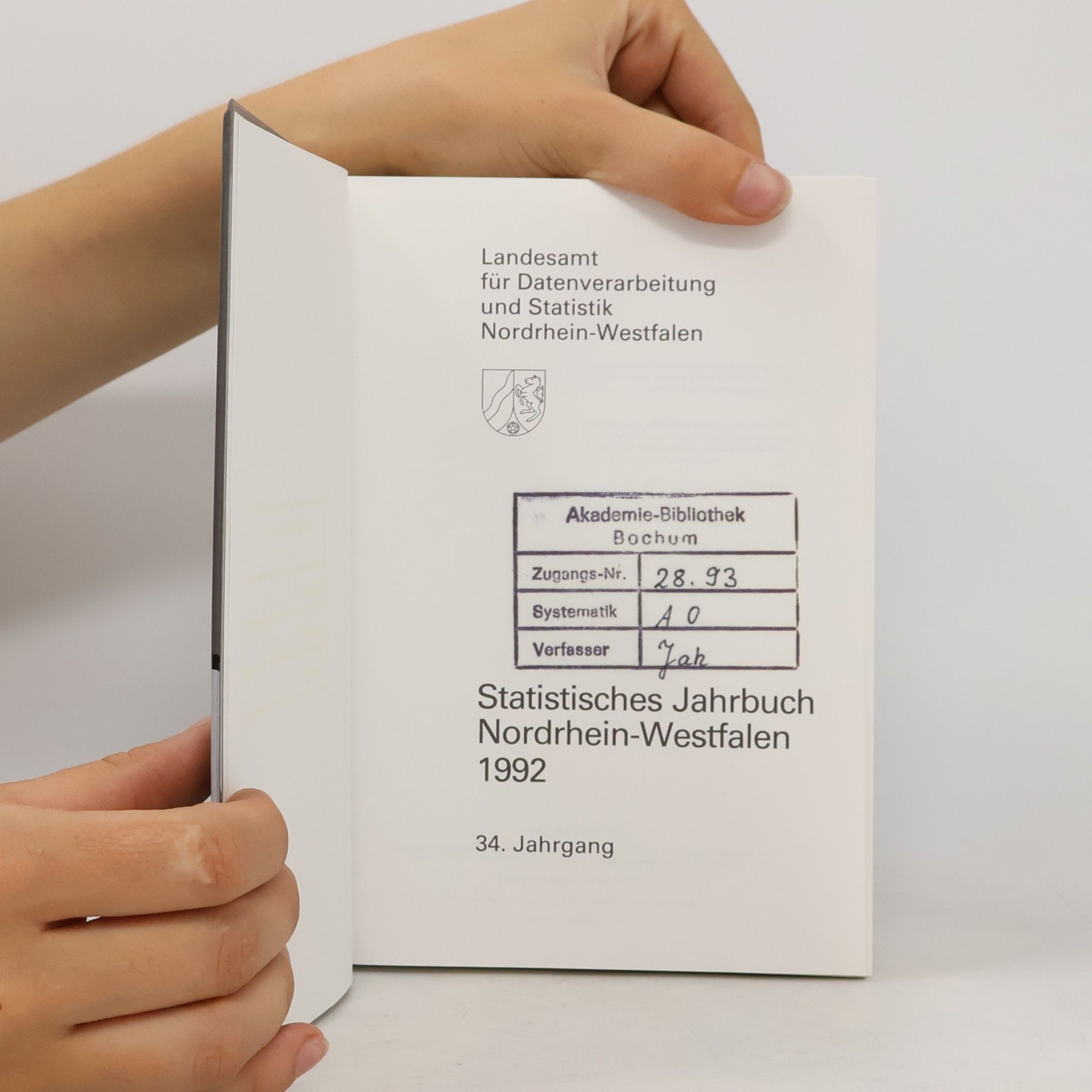 kolektiv Statistisches Jahrbuch Nordrhein-Westfalen 1992