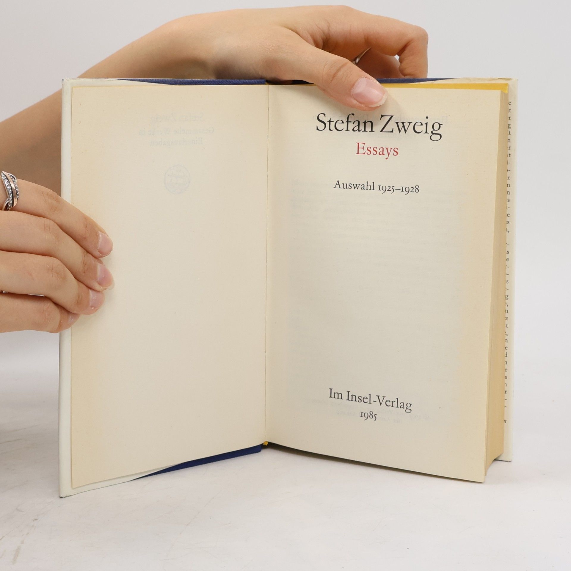 Stefan Zweig Essays. Auswahl 1925-1928