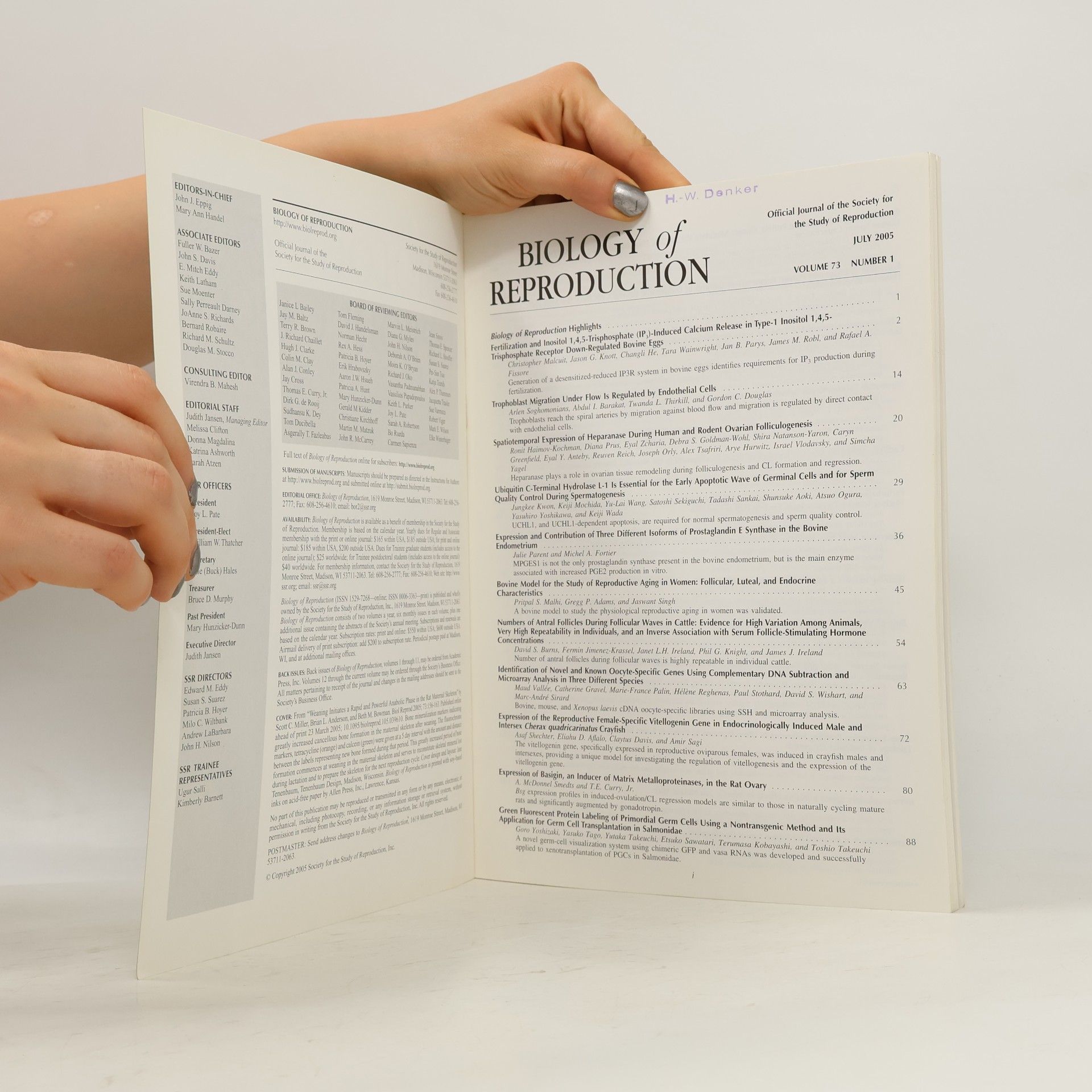 Various authors Biology of Reproduction 1/2005