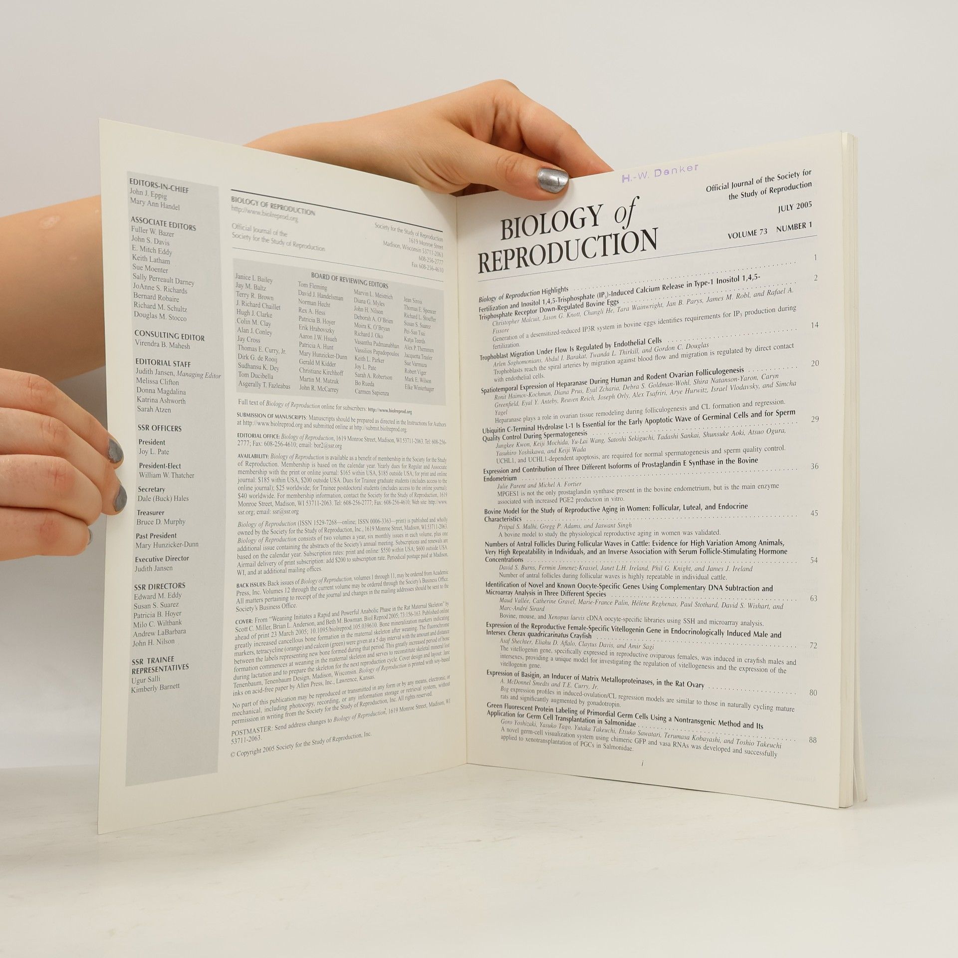 Various authors Biology of Reproduction 1/2005