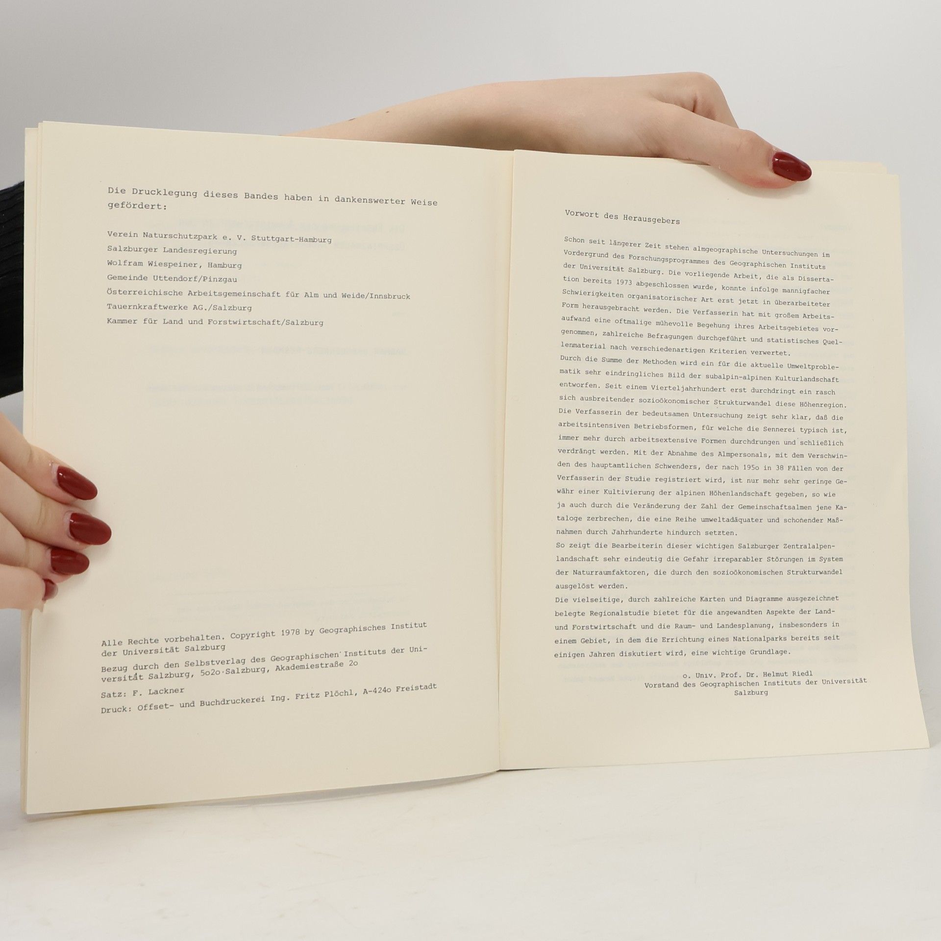 Dagmar Spangenberg-Resmann Die Entwicklung der Almwirtschaft in den Oberpinzgauer Tauerntälern/Salzburg