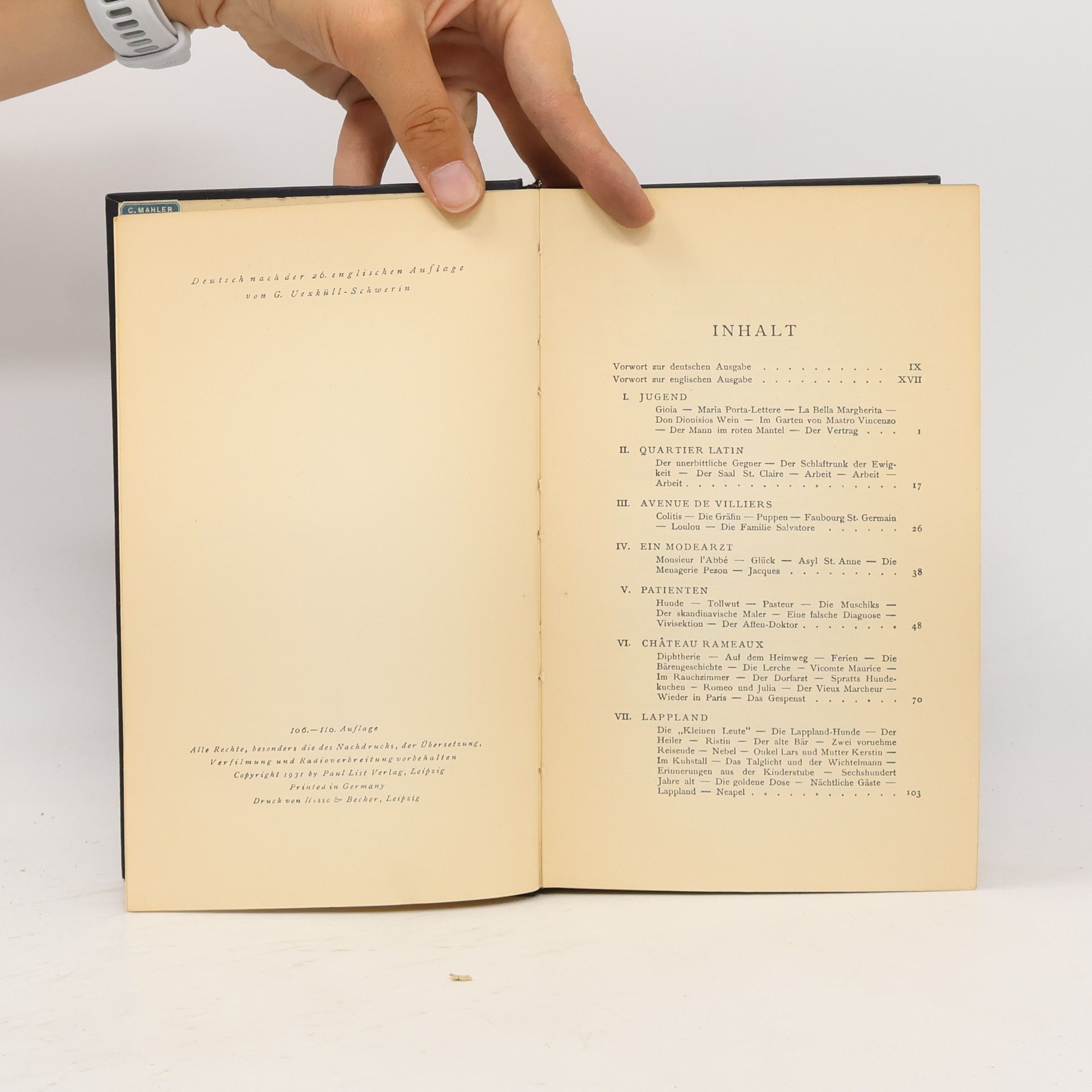 Axel Munthe Das Buch von San Michele