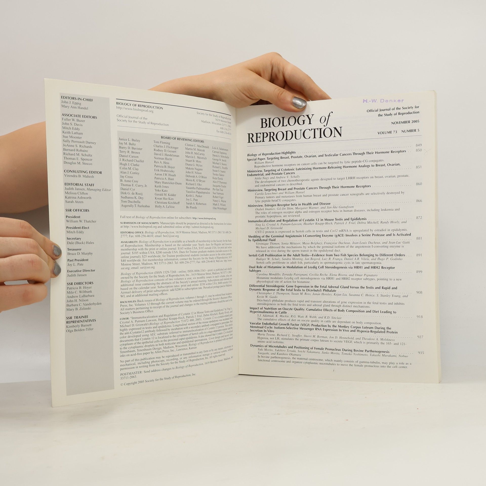Collectif d'auteurs Biology of Reproduction 5/2005