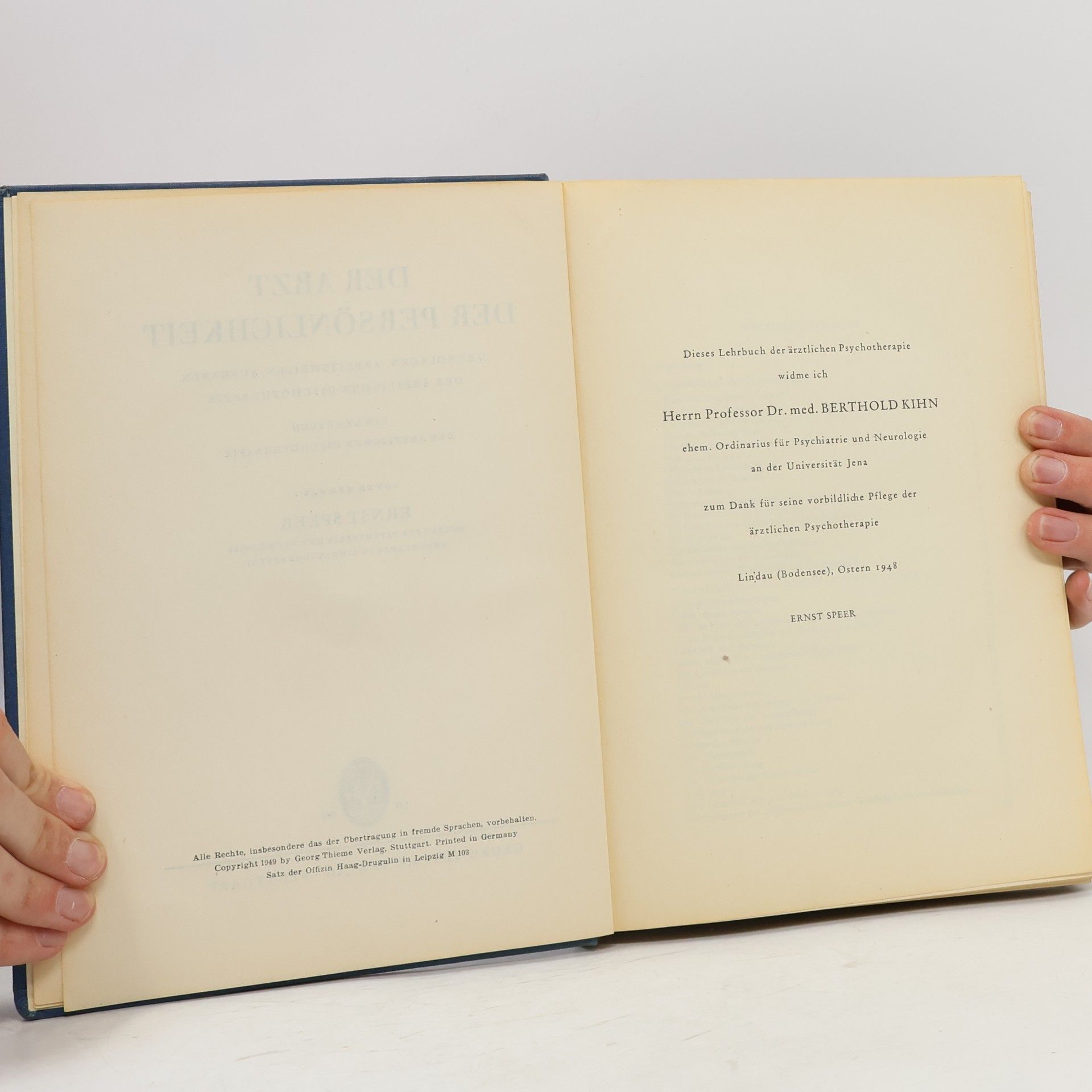 Ernst Speer Der Arzt der Persönlichkeit