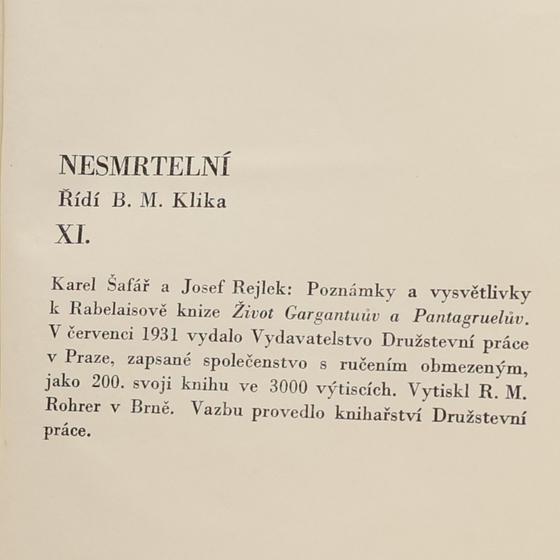 François Rabelais Nesmrtelní XI.