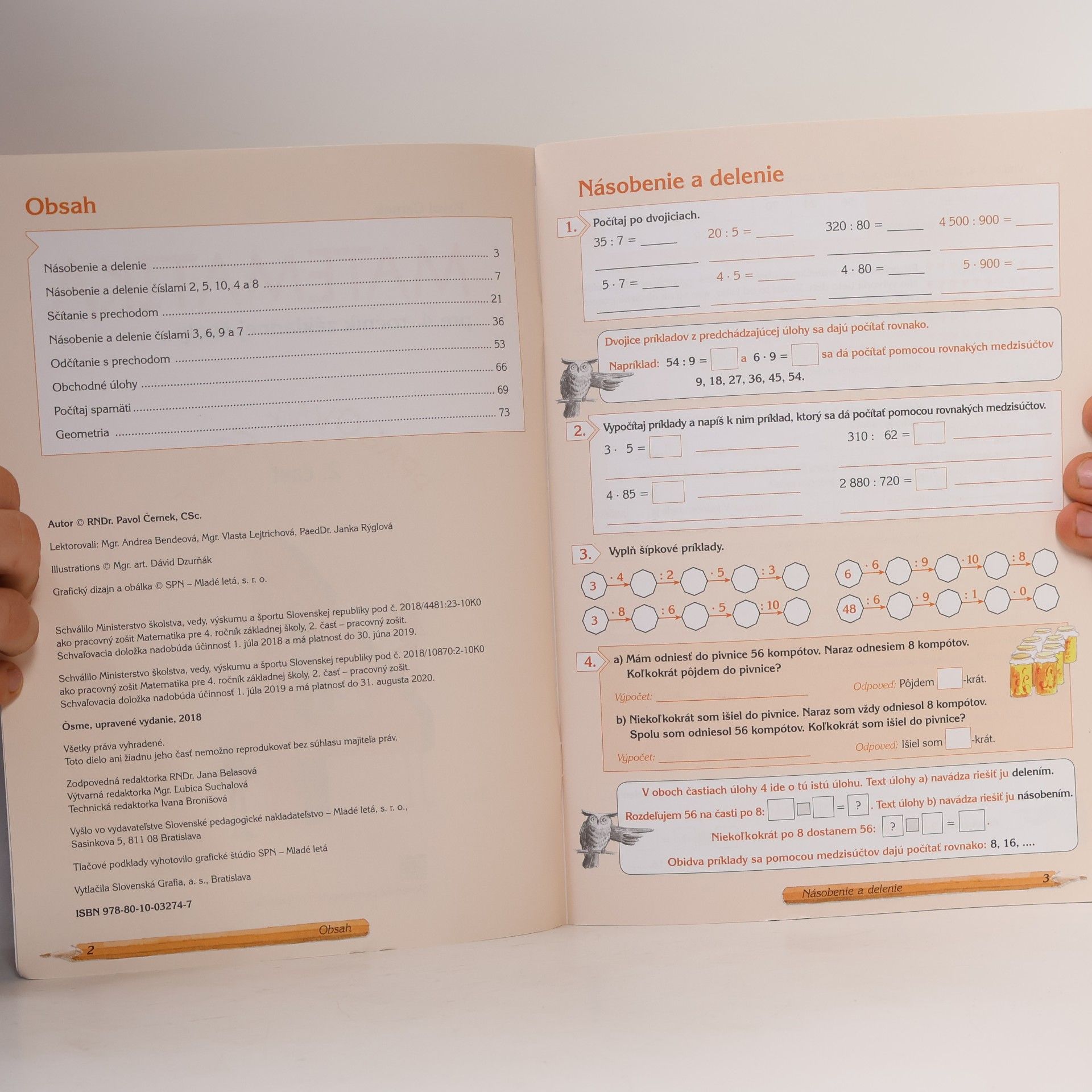 Various authors Matematika. pre 4. ročník základnej školy. Pracovný zošit 2. časť