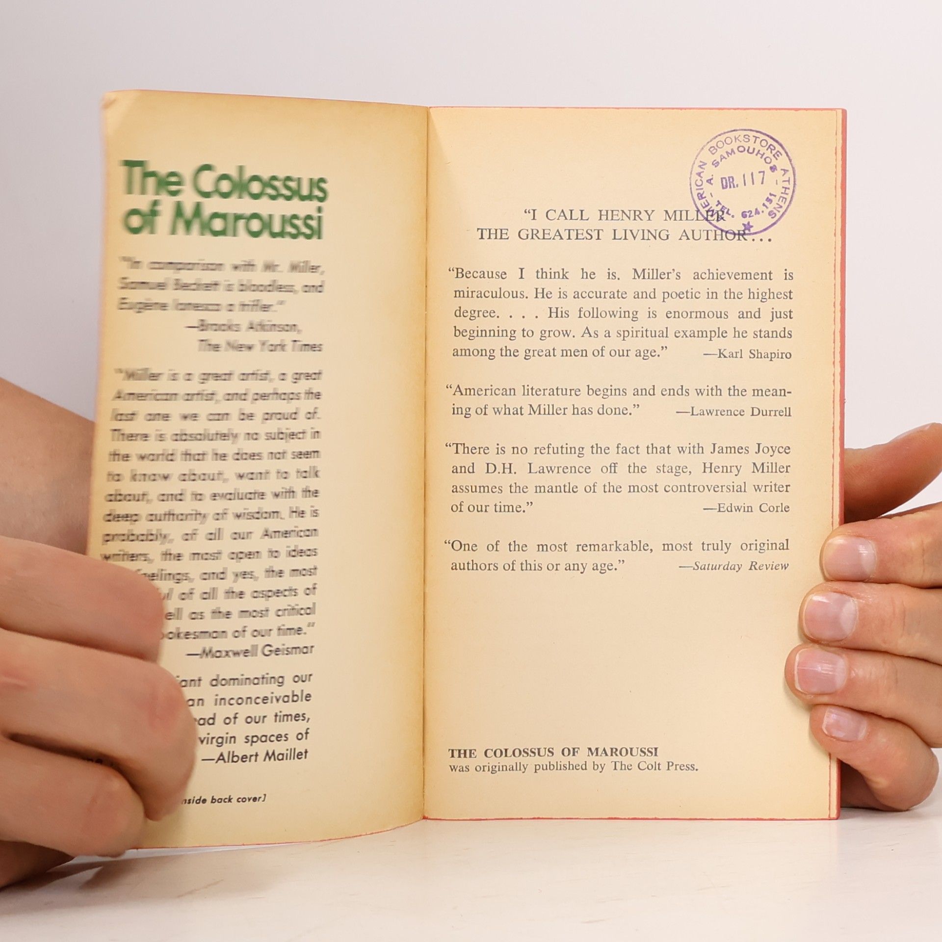 Henry Miller The Colossus of Maroussi