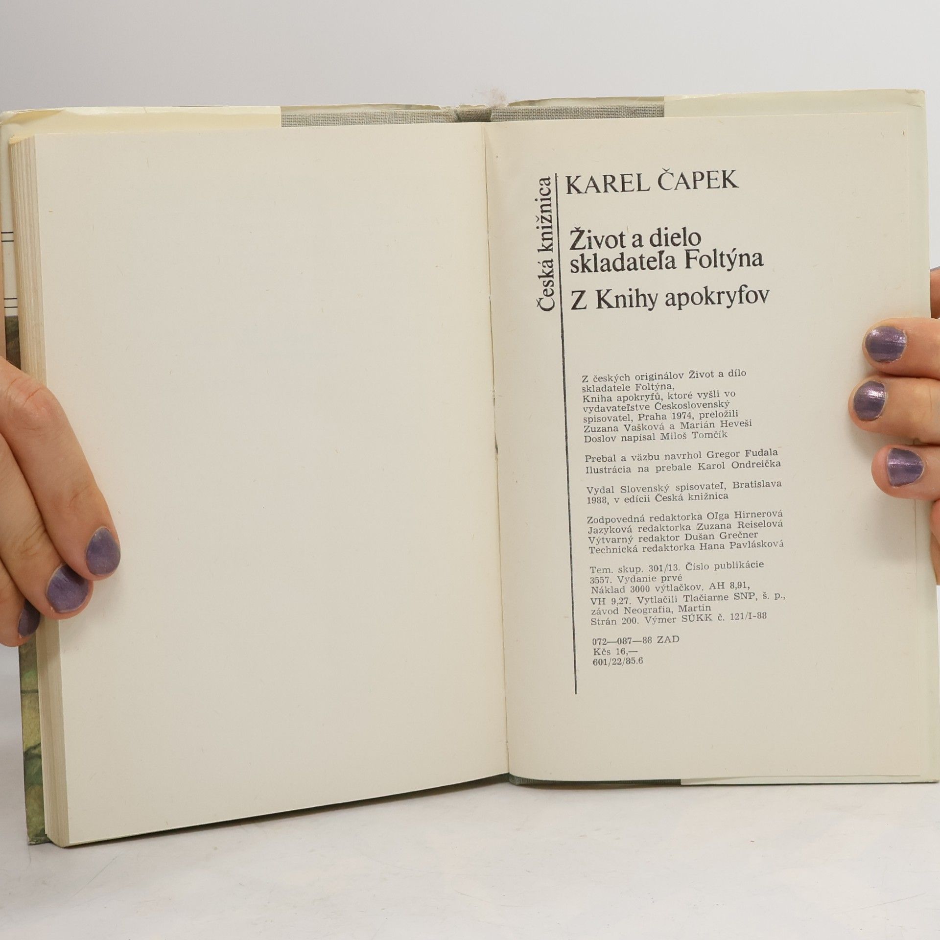 Karel Čapek Život a dielo skladateľa Foltýna
