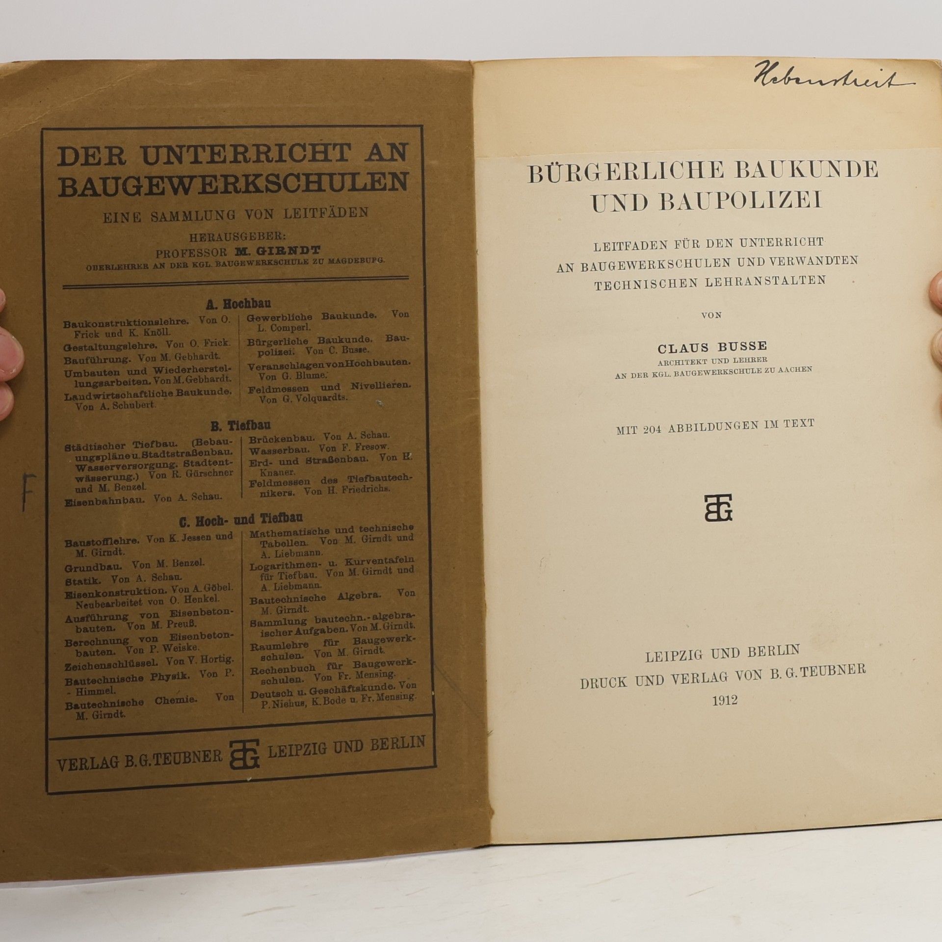 Claus Busse Bürgerliche Baukunde und Baupolizei