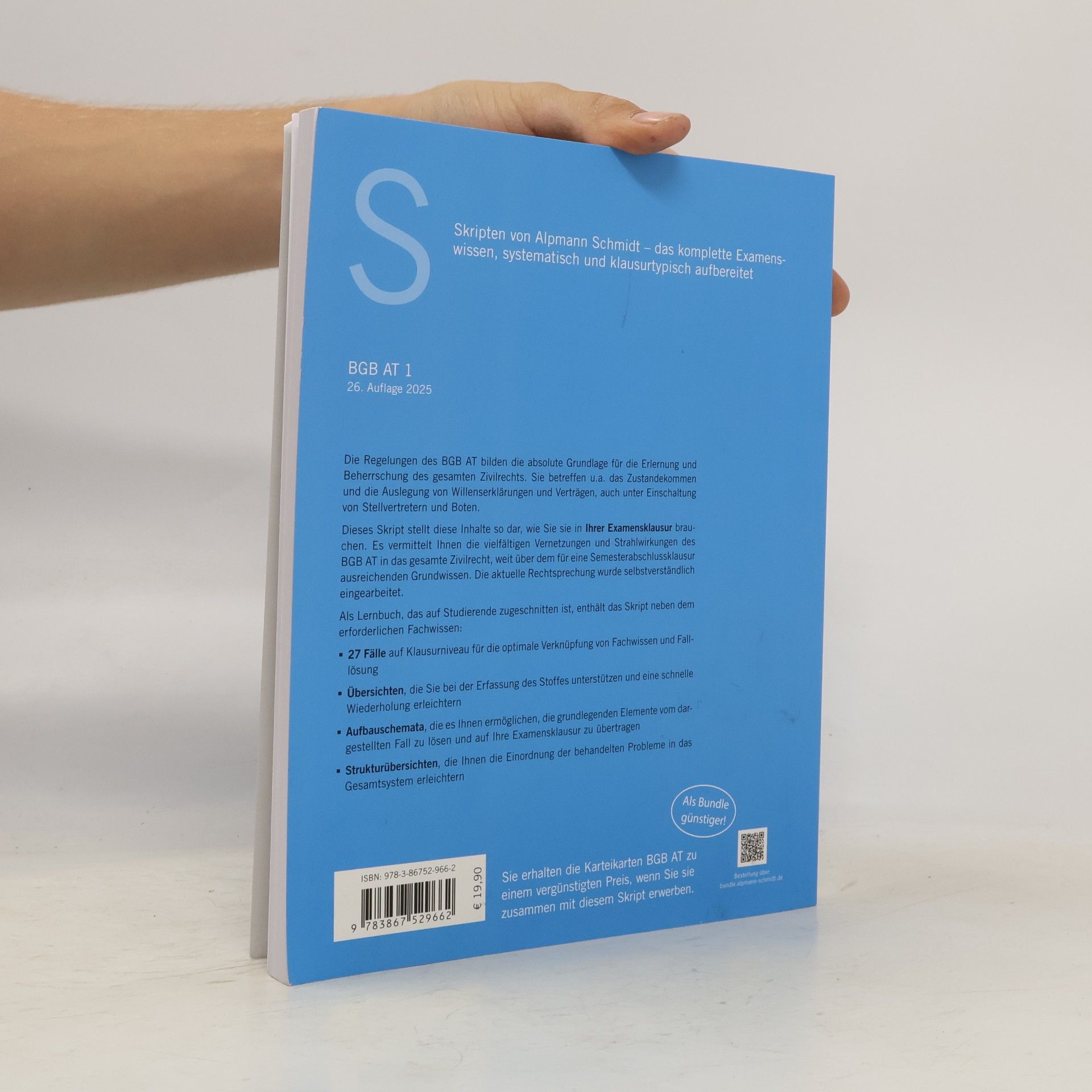 Jan Stefan Lüdde Skript BGB AT 1: Willenserklärung, Vertragsschluss, Stellvertretung u.a. (Skripten Zivilrecht)