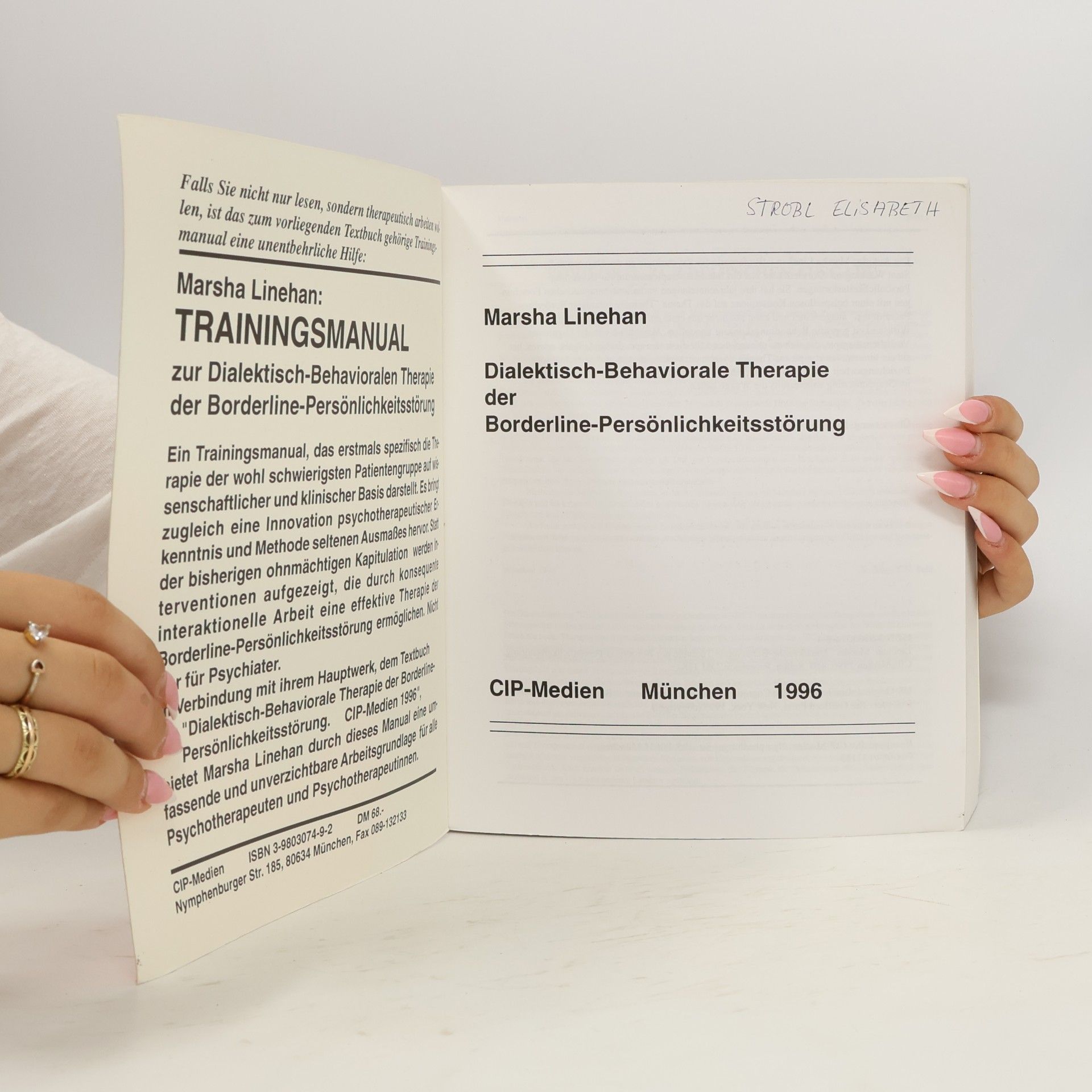 Marsha M. Linehan Dialektisch-behaviorale Therapie der Borderline-Persönlichkeitsstörung