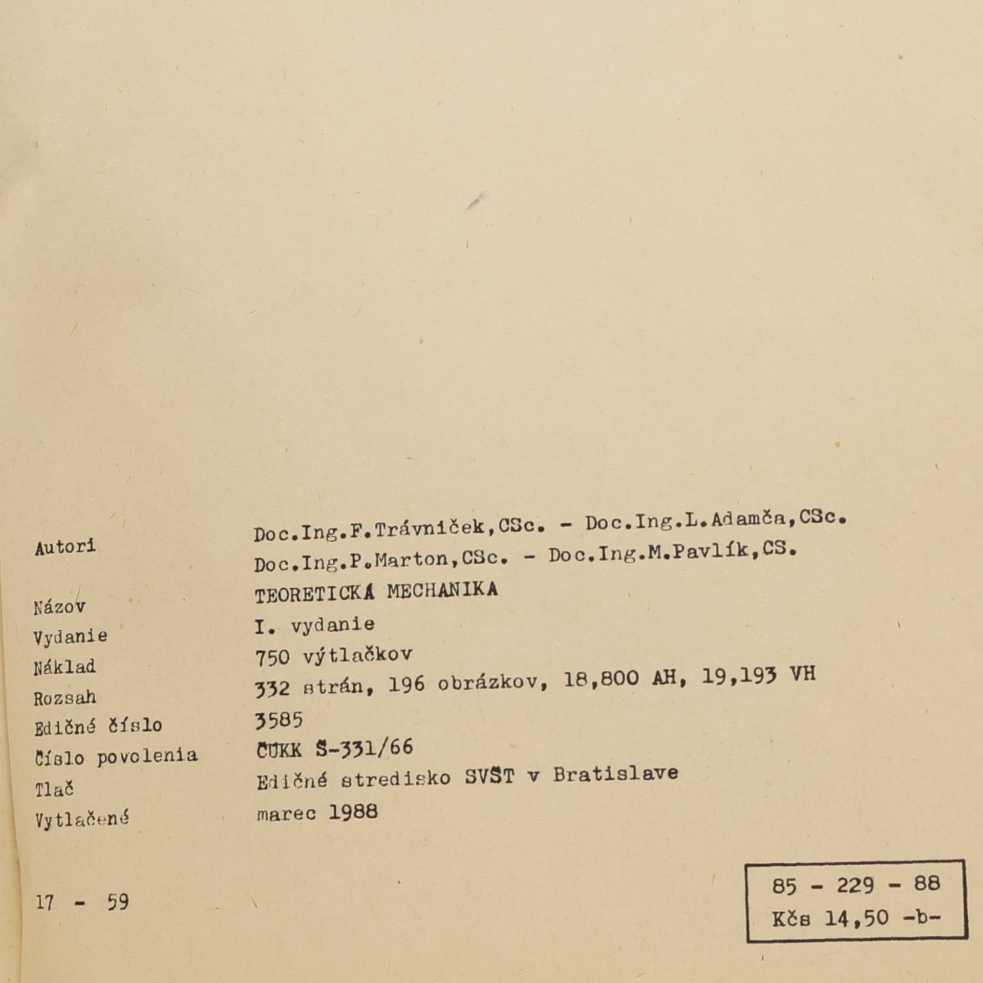 Kolektív autorov Teoretická mechanika