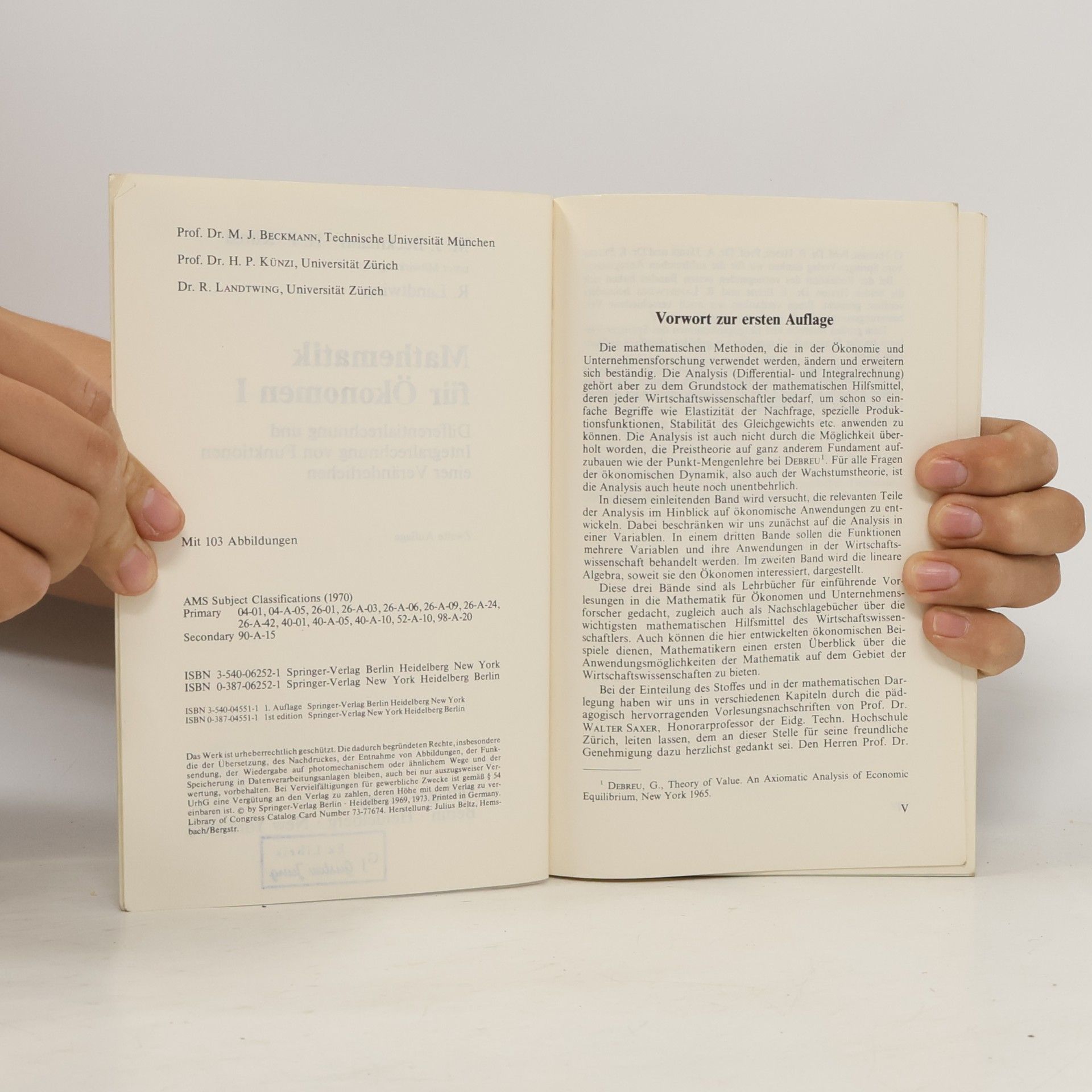 Martin J. Beckmann Mathematik für Ökonomen I