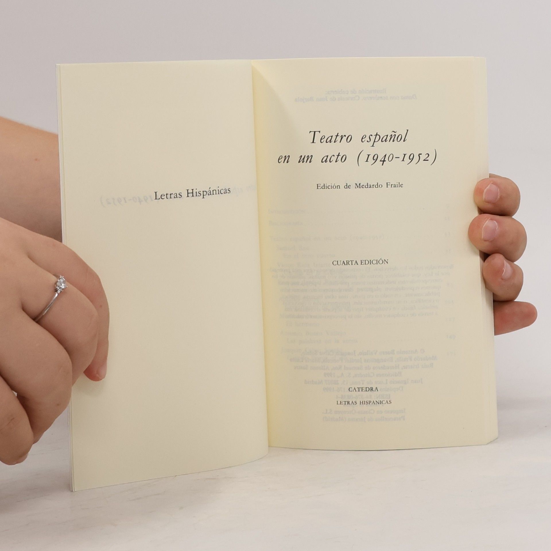 Medardo Fraile Letras Hispánicas - 303: Teatro español en un acto, 1940-1952