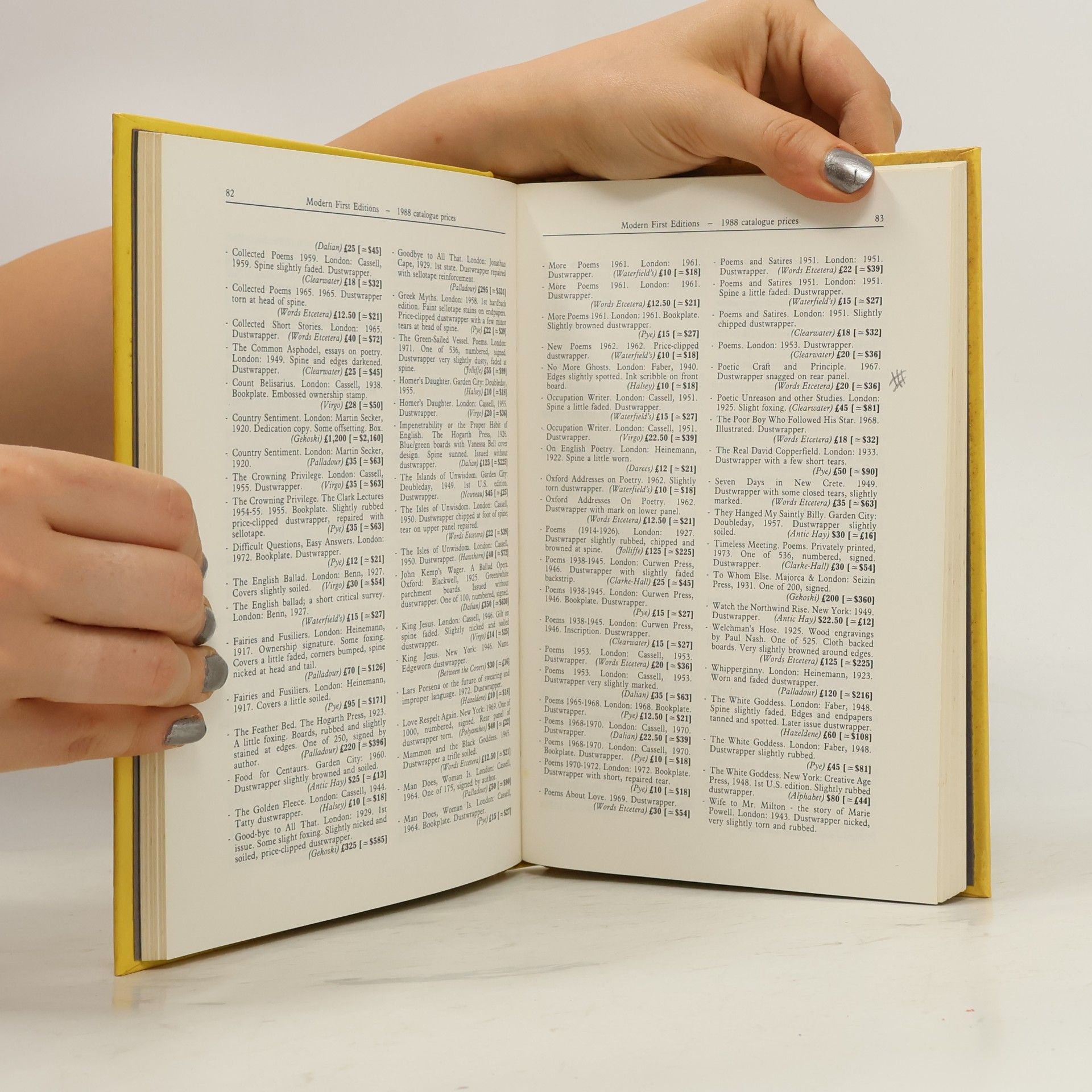 Angela Campbell International Rare Book Prices: Modern First Editions/1989