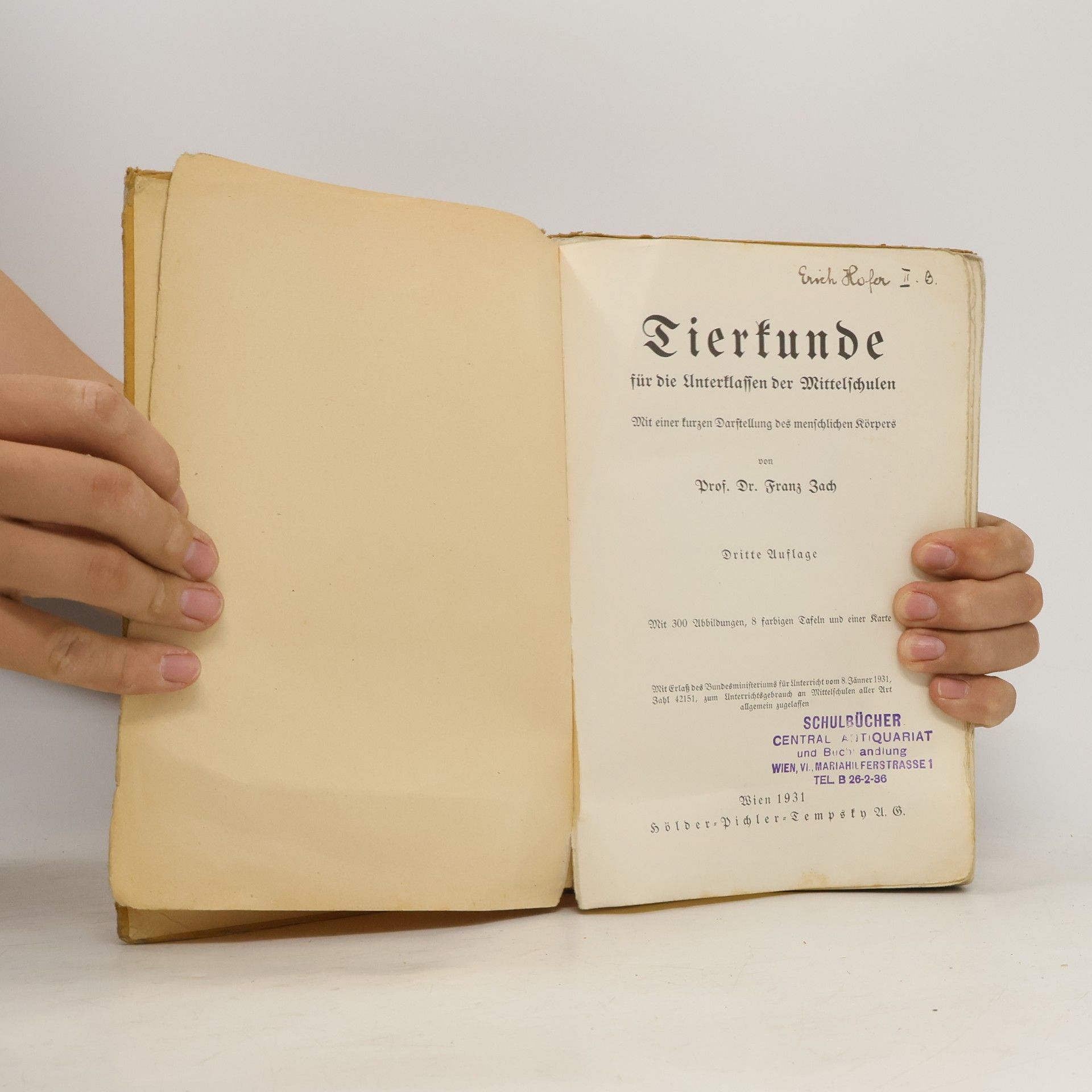 Franz Zach Tierkunde für die Unterklassen der Mittelschulen