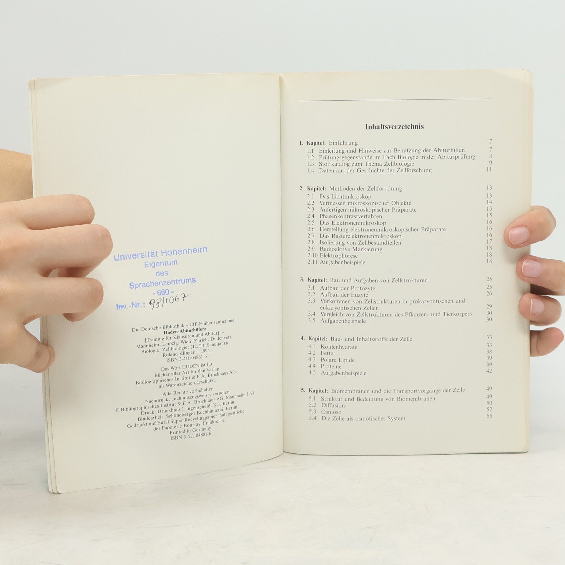 AA.VV. Duden-Abiturhilfen. Zellbiologie