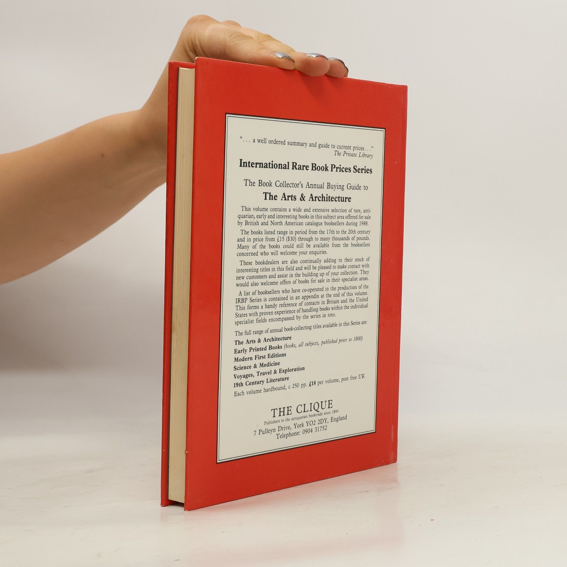Michael Cole International Rare Book Prices - 1989: The Arts & Architecture