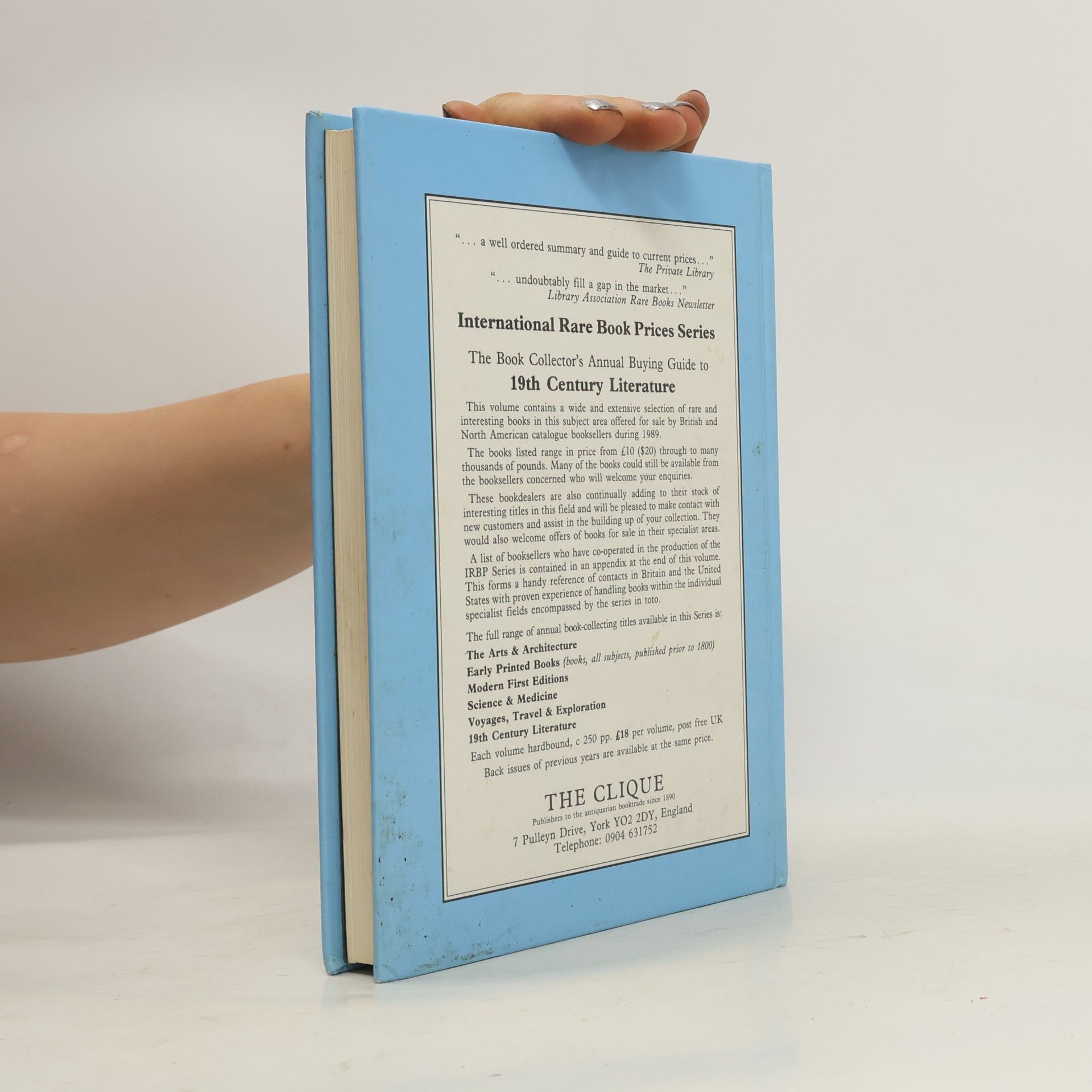 Michael Cole International Rare Book Prices: 19th Century Literature 1990