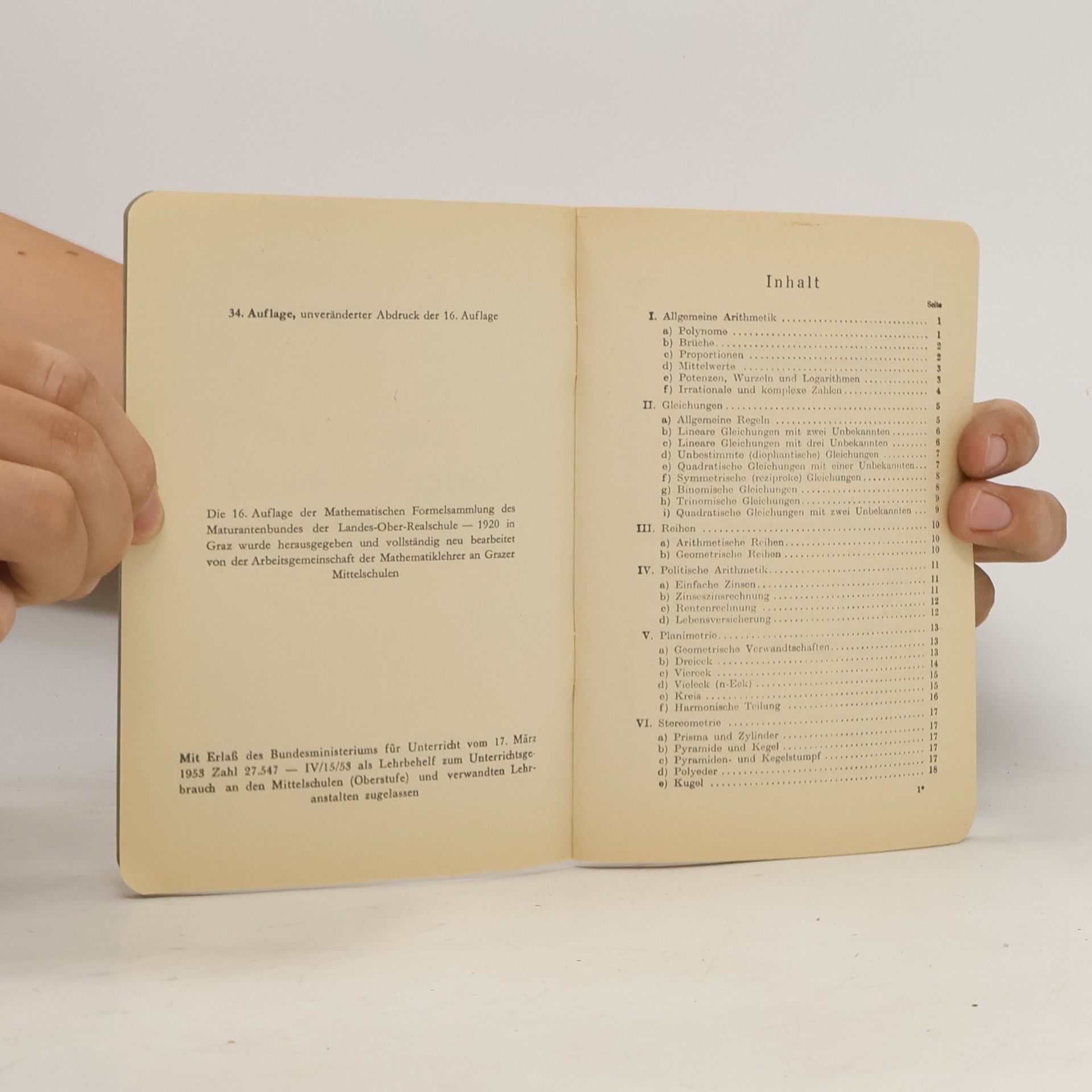 Various authors Mathematische Formelsammlung