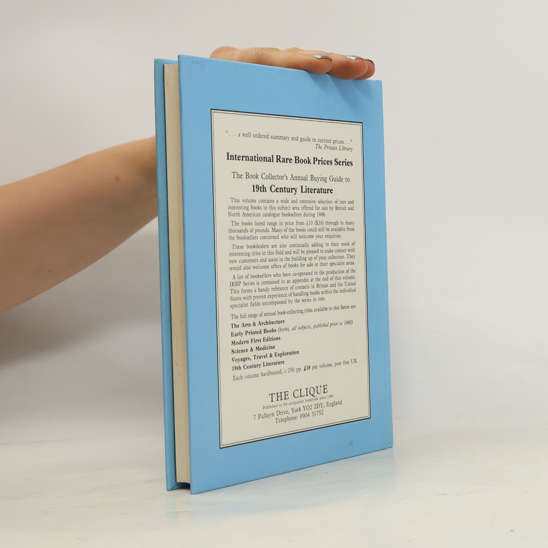 Michael Cole International Rare Book Prices - 1989: 19th Century Literature