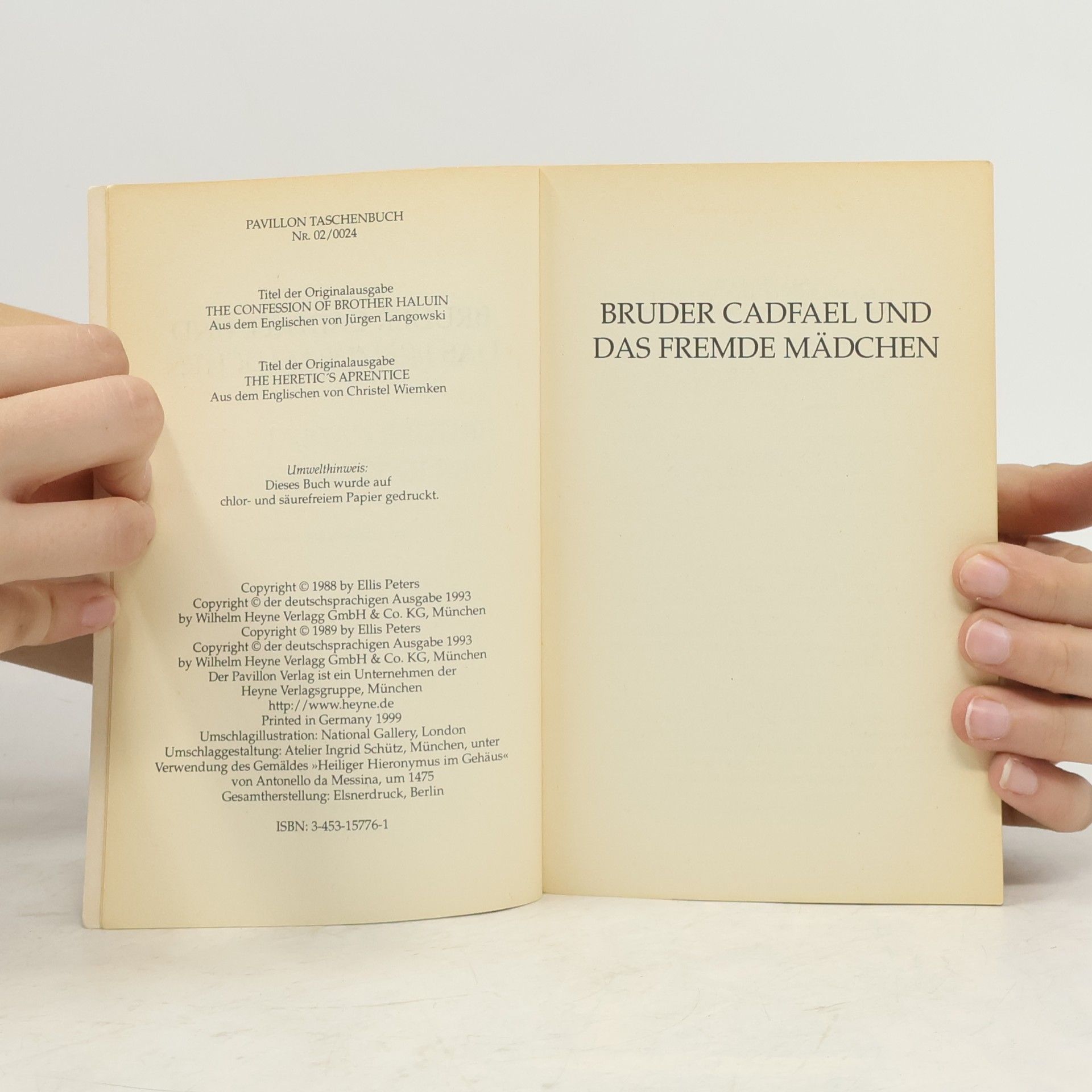 Edith Pargeter Bruder Cadfael und das fremde Mädchen. Bruder Cadfael und der Ketzerlehrling. Zwei mittelalterliche Kriminalromane. Aus d. Engl. v. Jürgen Langowski u. Christel Wiemken