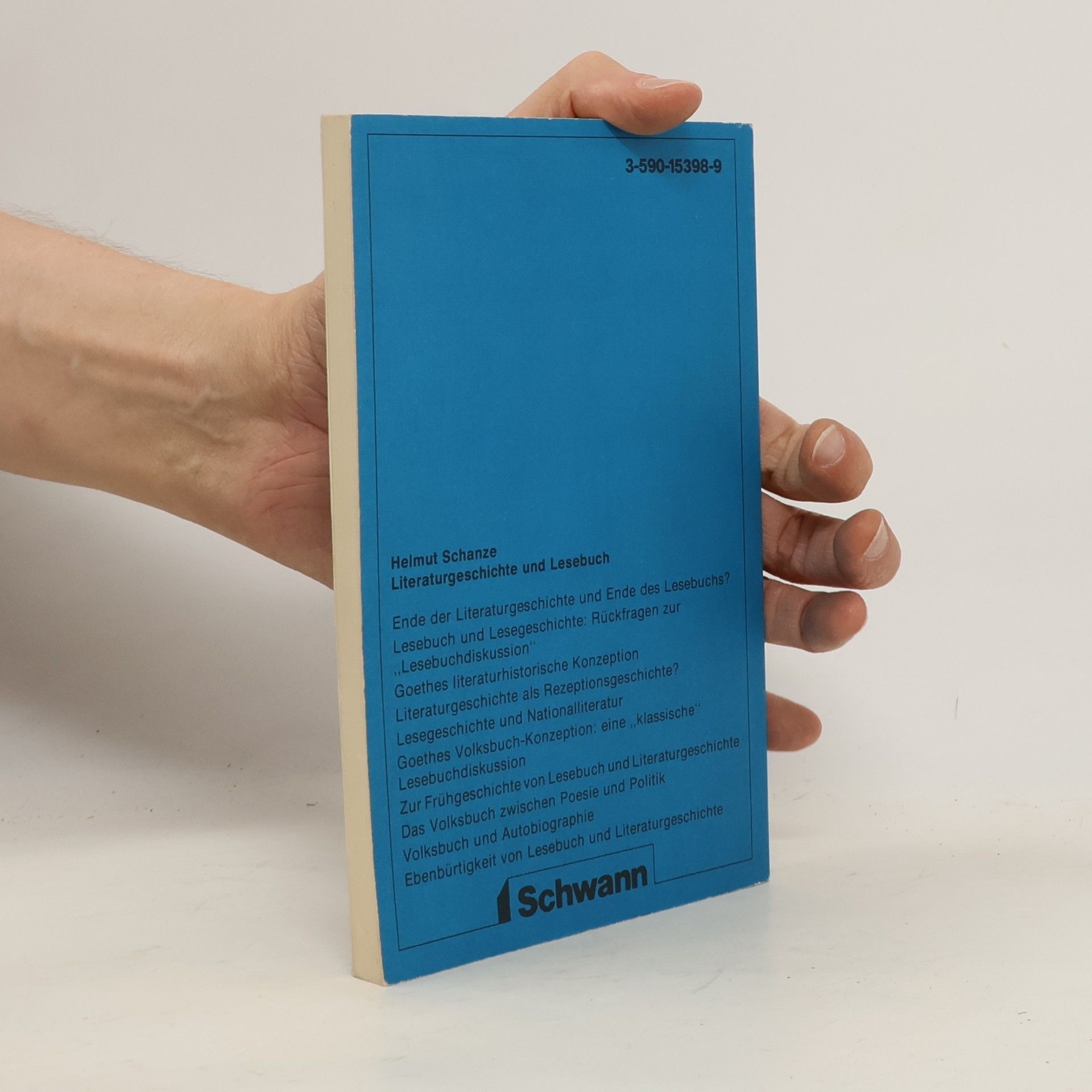 Helmut Schanze Literaturgeschichte und Lesebuch