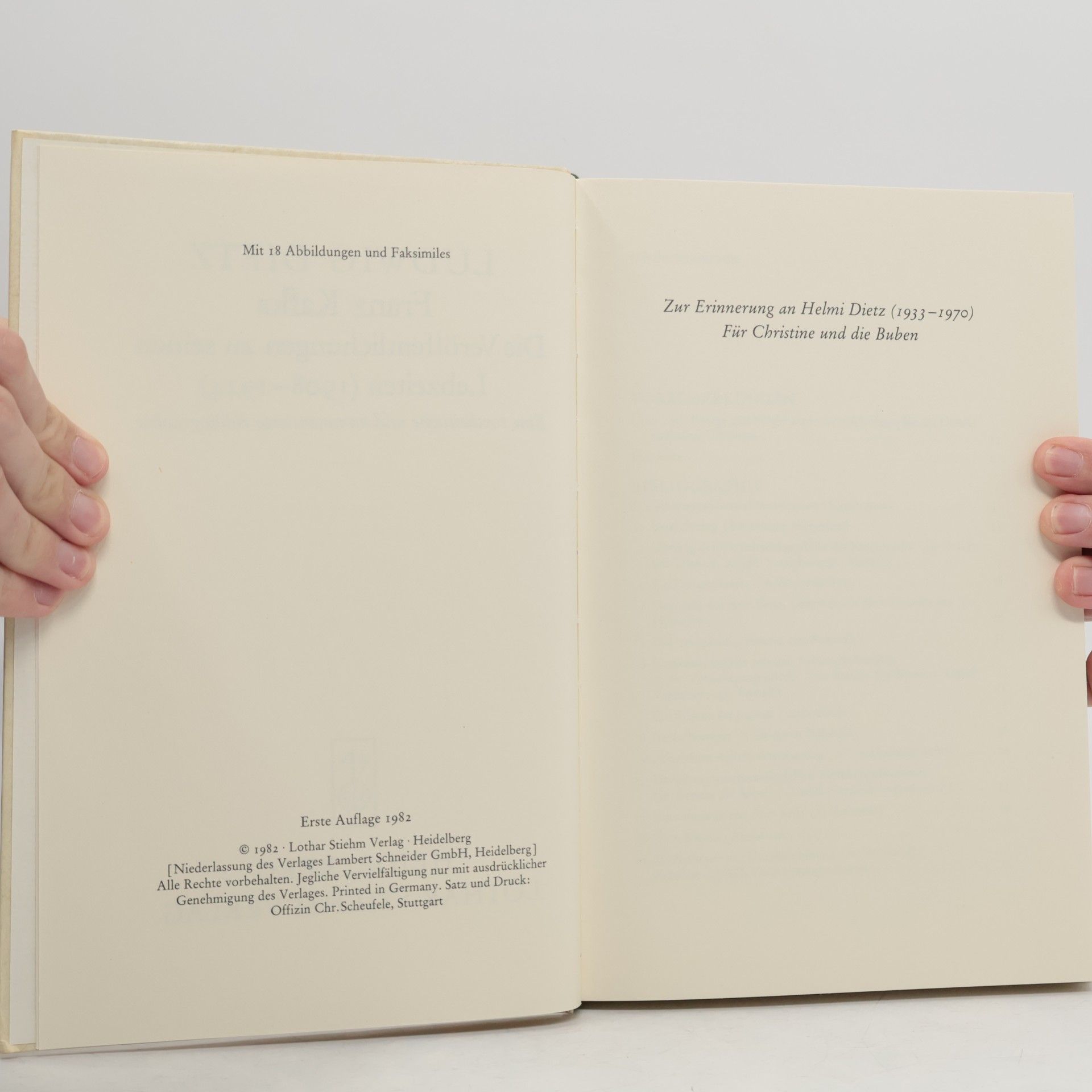 Ludwig Dietz Franz Kafka. Die Veröffentlichungen zu seinen Lebzeiten (1908–1924). Eine textkritische und kommentierte Bibliographie