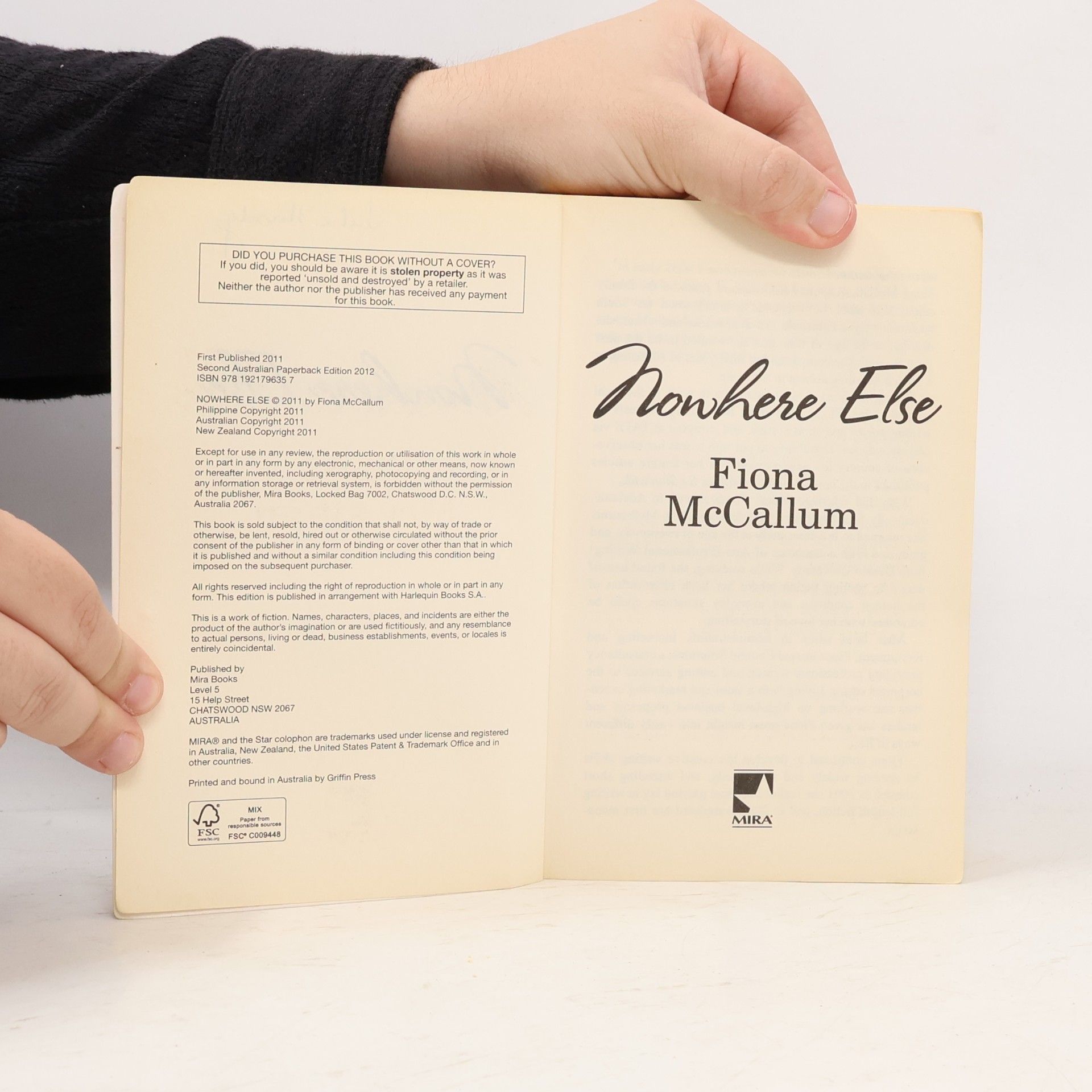 Fiona McCallum Nowhere Else (Mira Tradesize B Format)