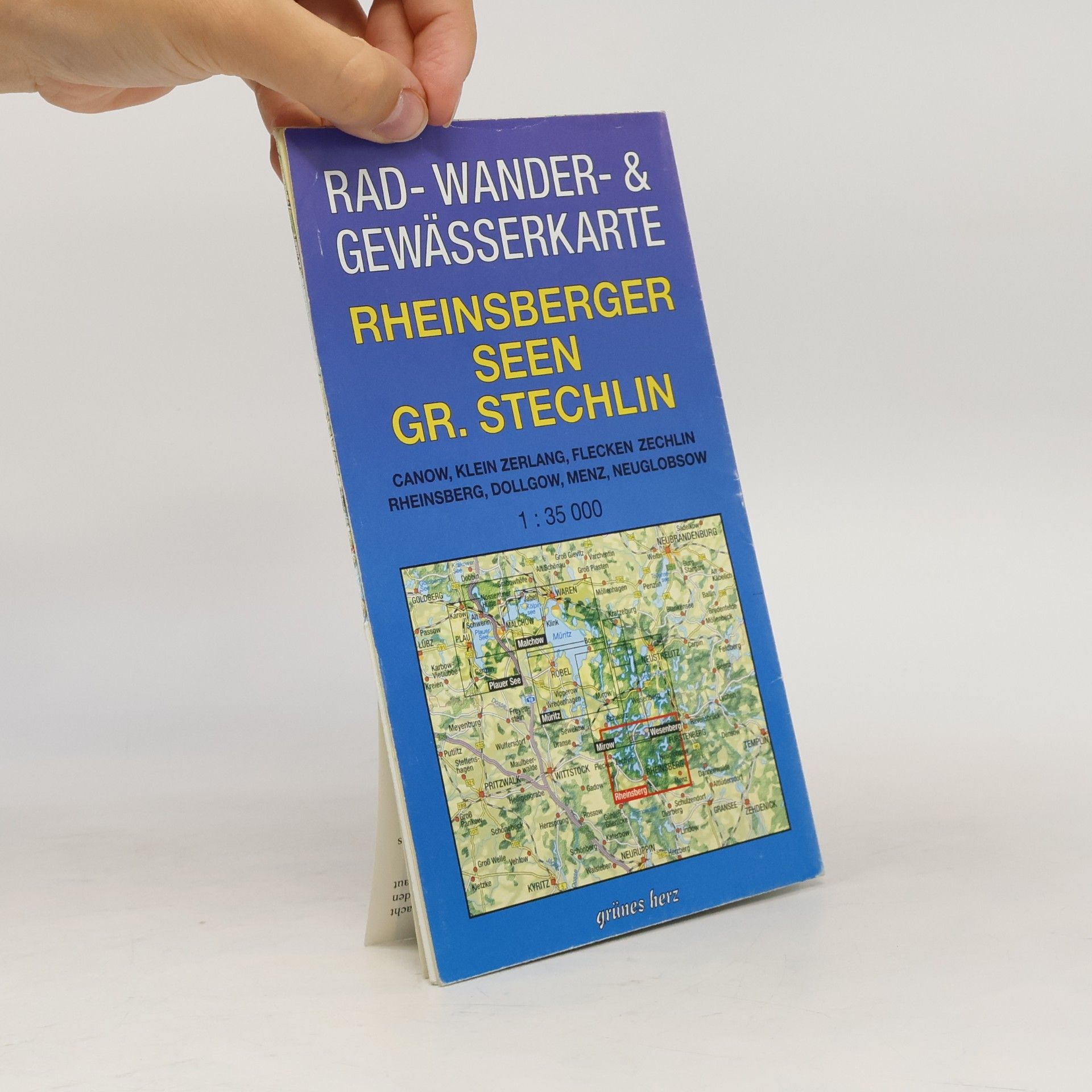 Autorenkollektiv Rad - Wander- und Gewässerkarte Rheinsberger Seen, Großer Stechlin: Mit Canow, Kleinzerlang, Flecken Zechlin, Rheinsberg, Dollgow, Menz, Neuglobsow. Maßstab 1:35.000.