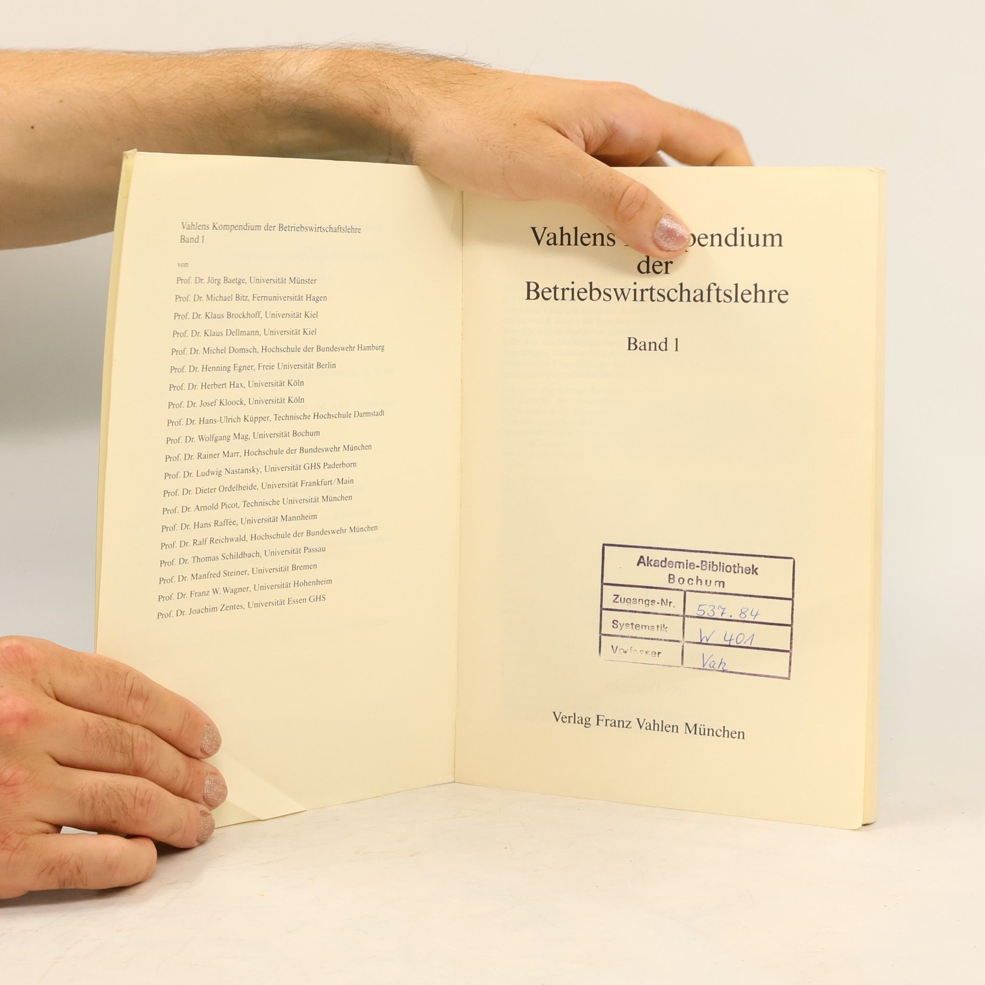 Vahlens Kompendium der Betriebswirtschaftslehre